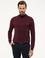 Bordo Slim Fit Yarım Balıkçı Yaka Basic Triko Kazak