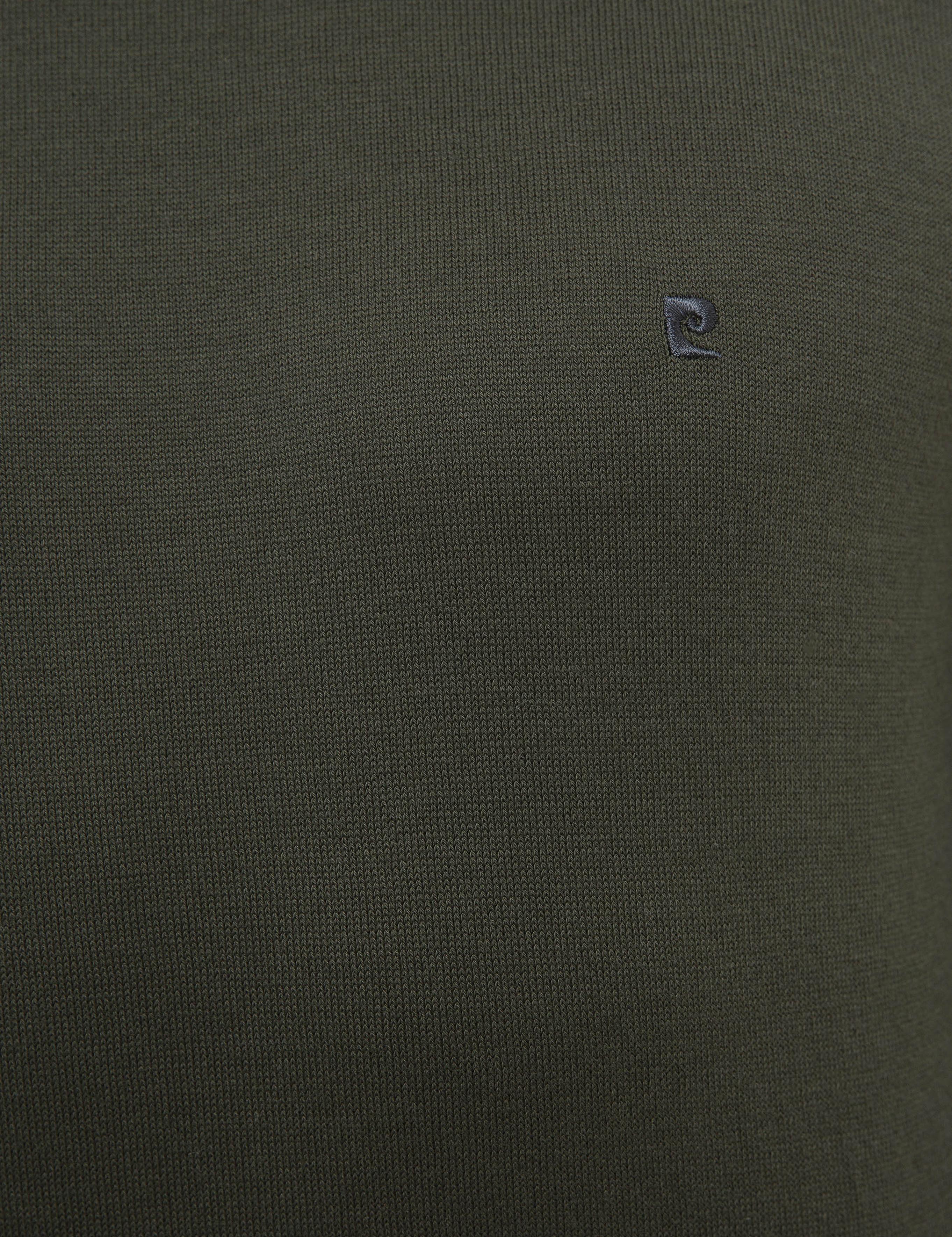 Yeşil Slim Fit Yarım Balıkçı Yaka Basic Triko Kazak