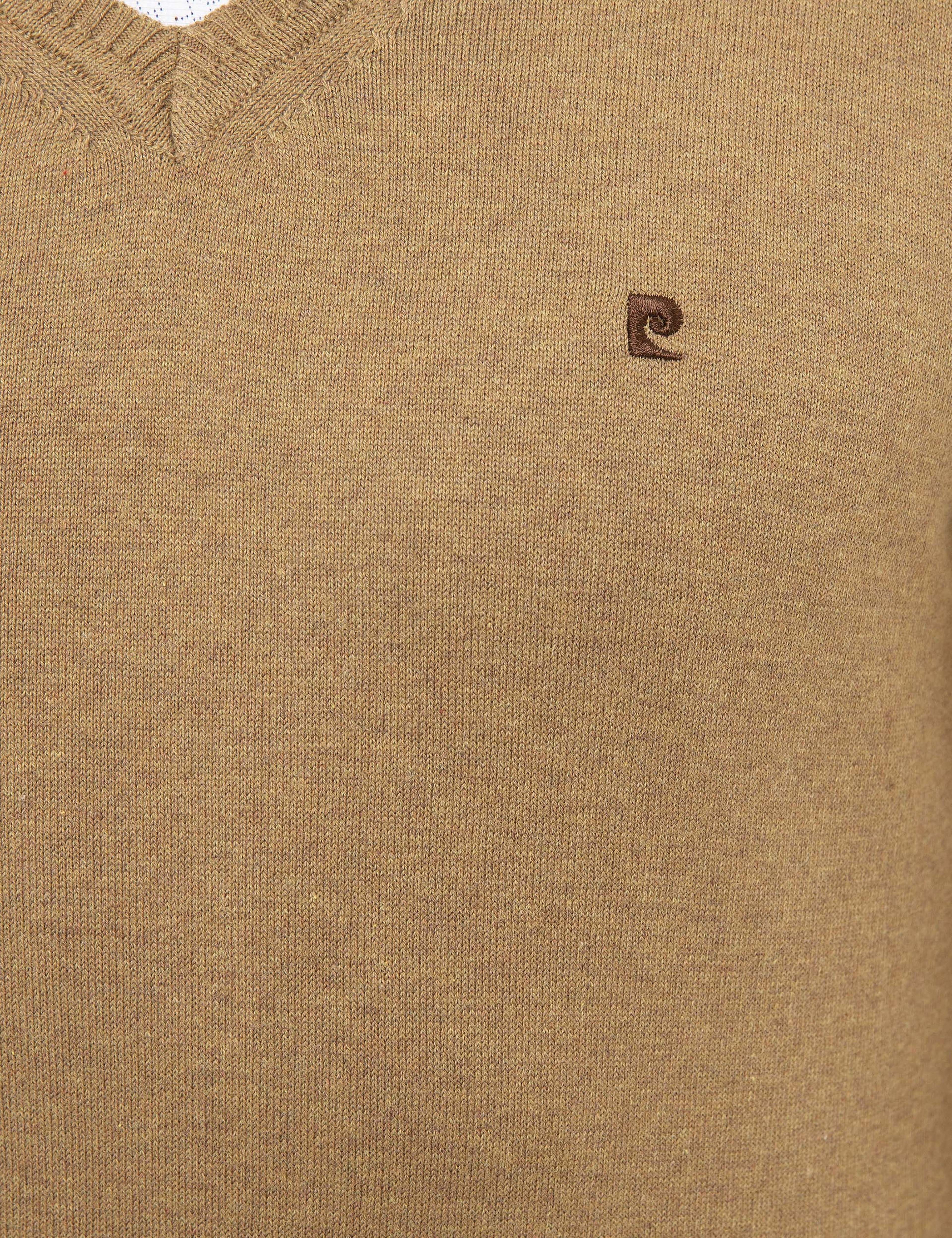 Camel Melanj Slim Fit V Yaka Basic Triko Kazak