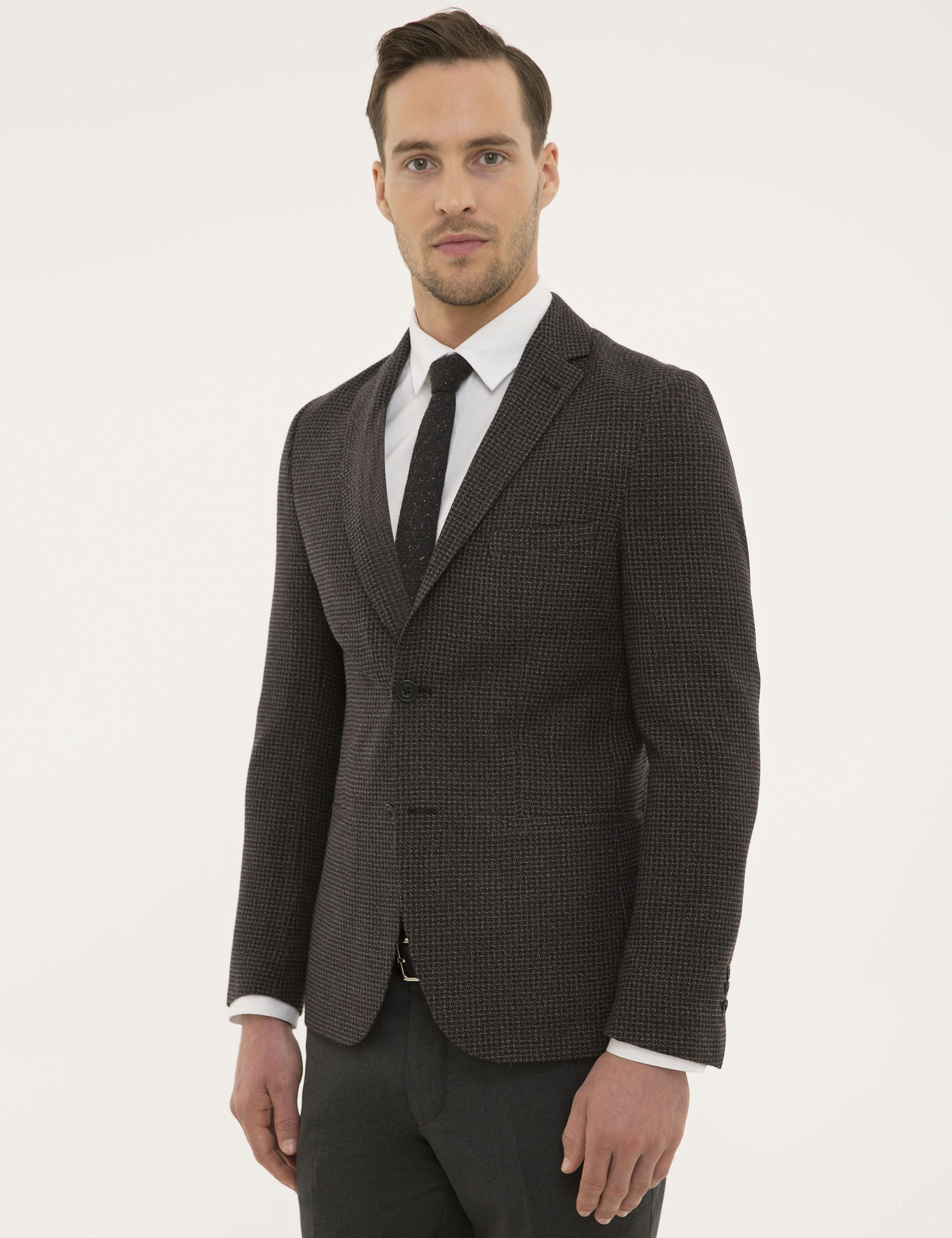 Bordo Ekstra Slim Fit Ceket