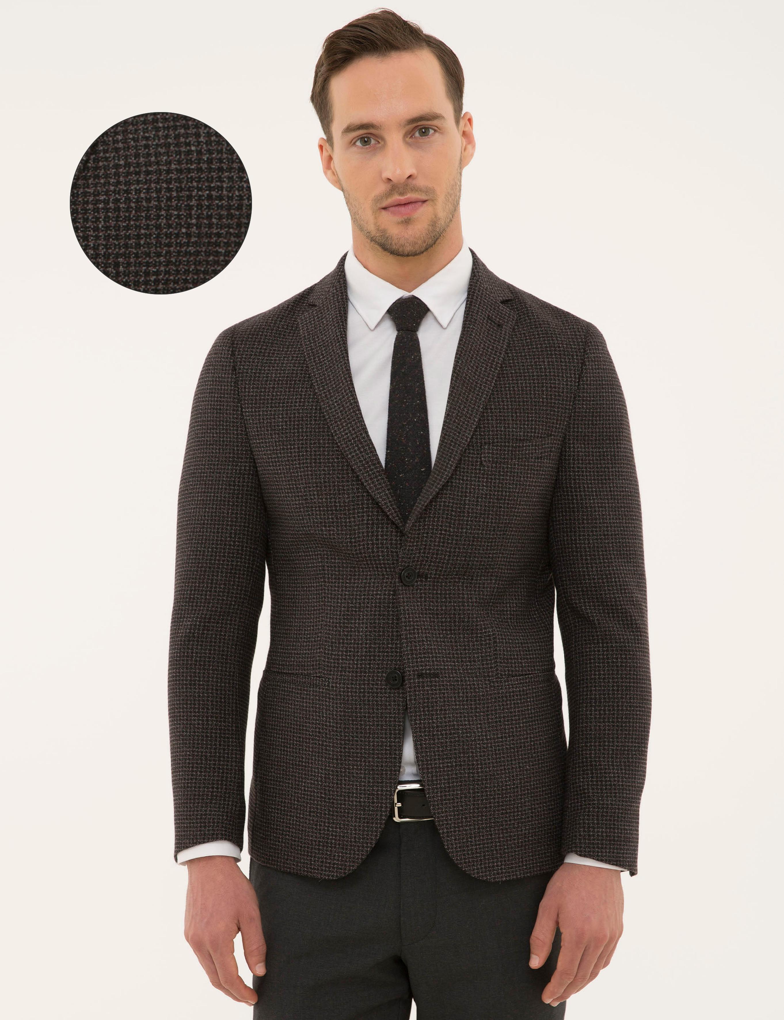 Bordo Ekstra Slim Fit Ceket