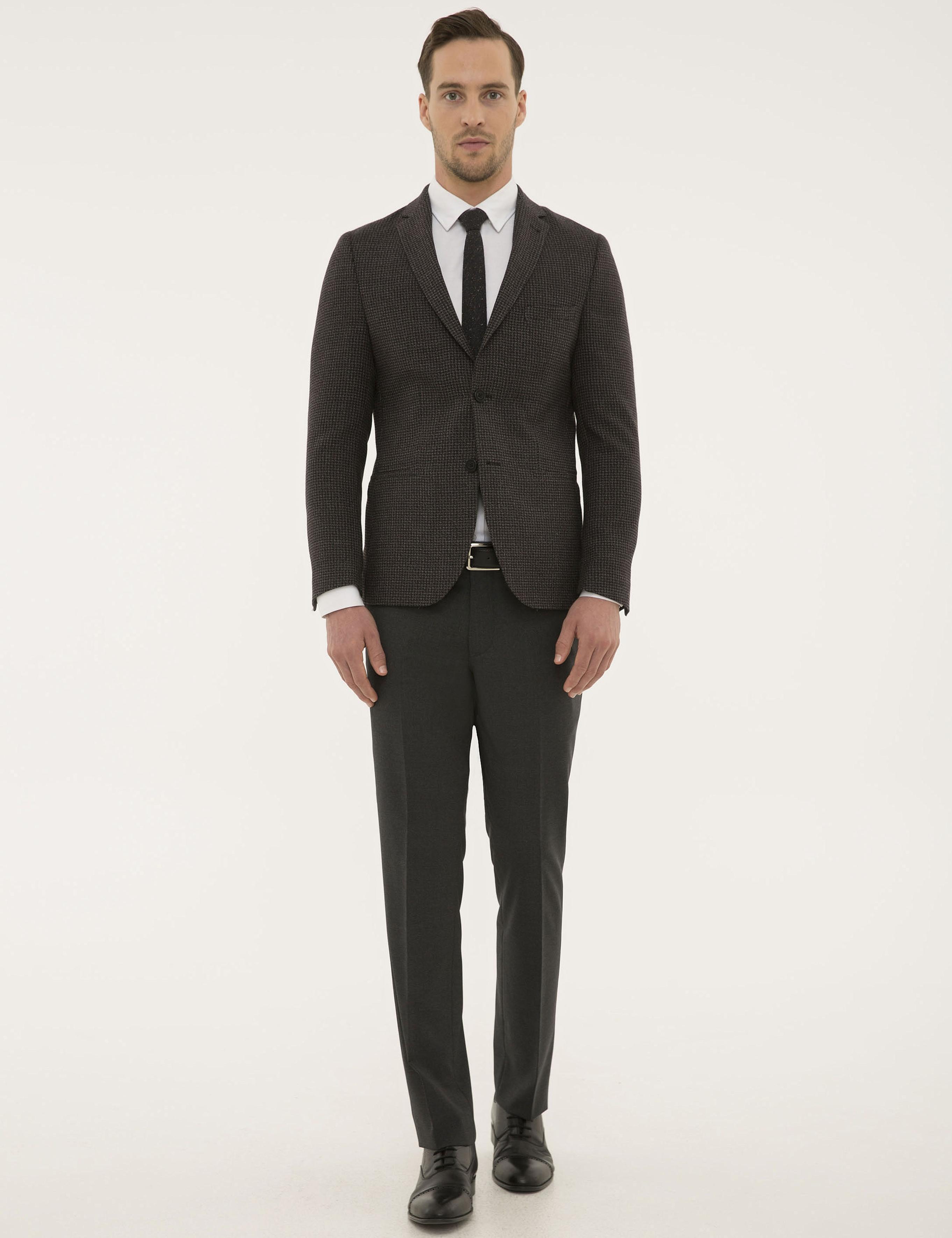 Bordo Ekstra Slim Fit Ceket