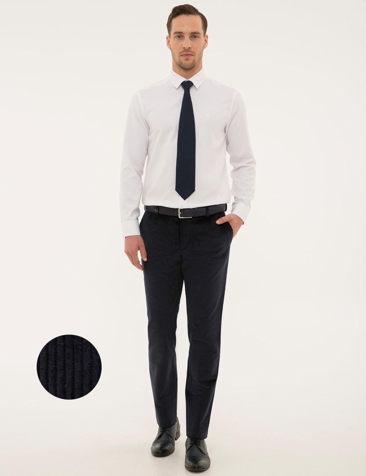 Lacivert Slim Fit Kumaş Pantolon
