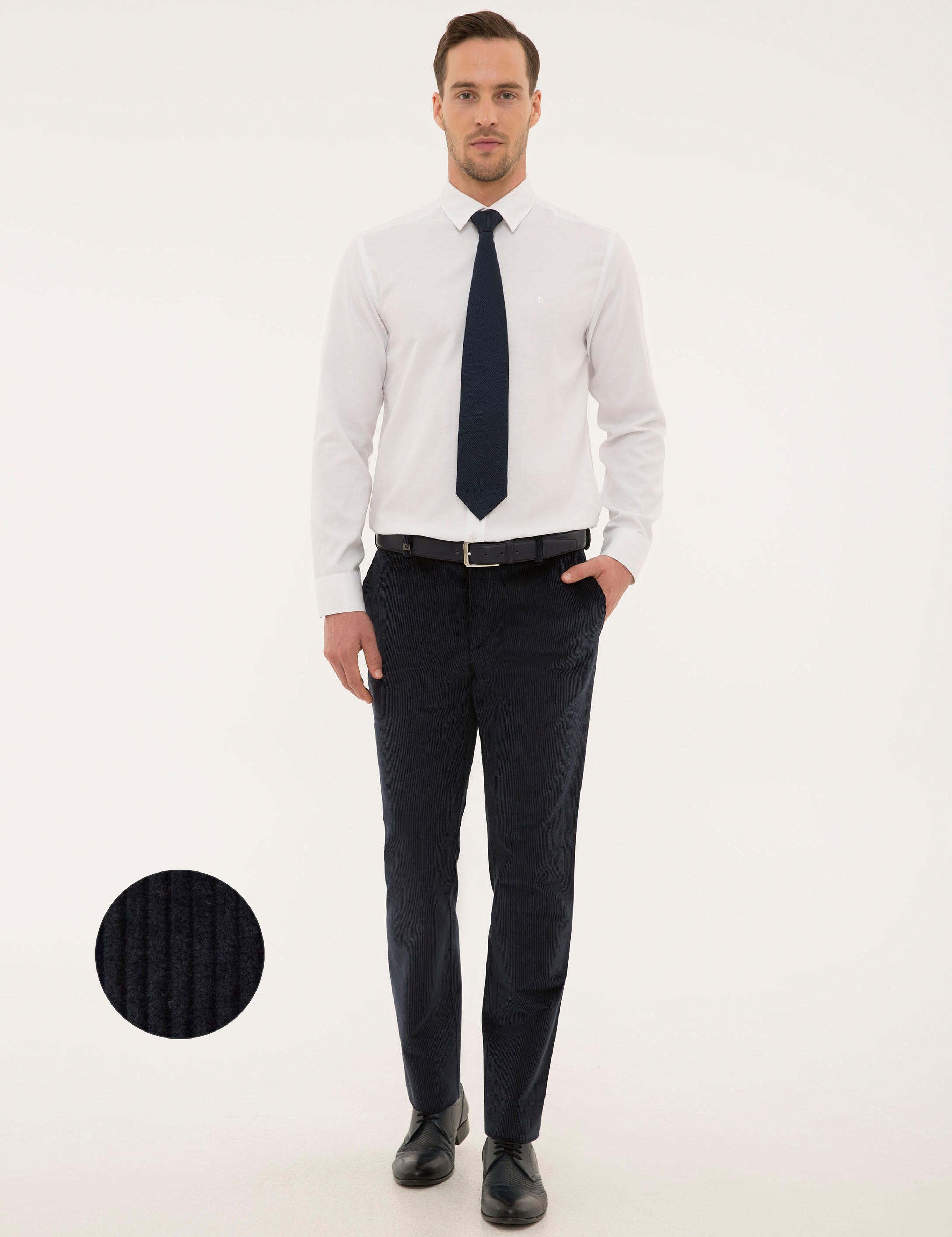 Lacivert Slim Fit Kumaş Pantolon