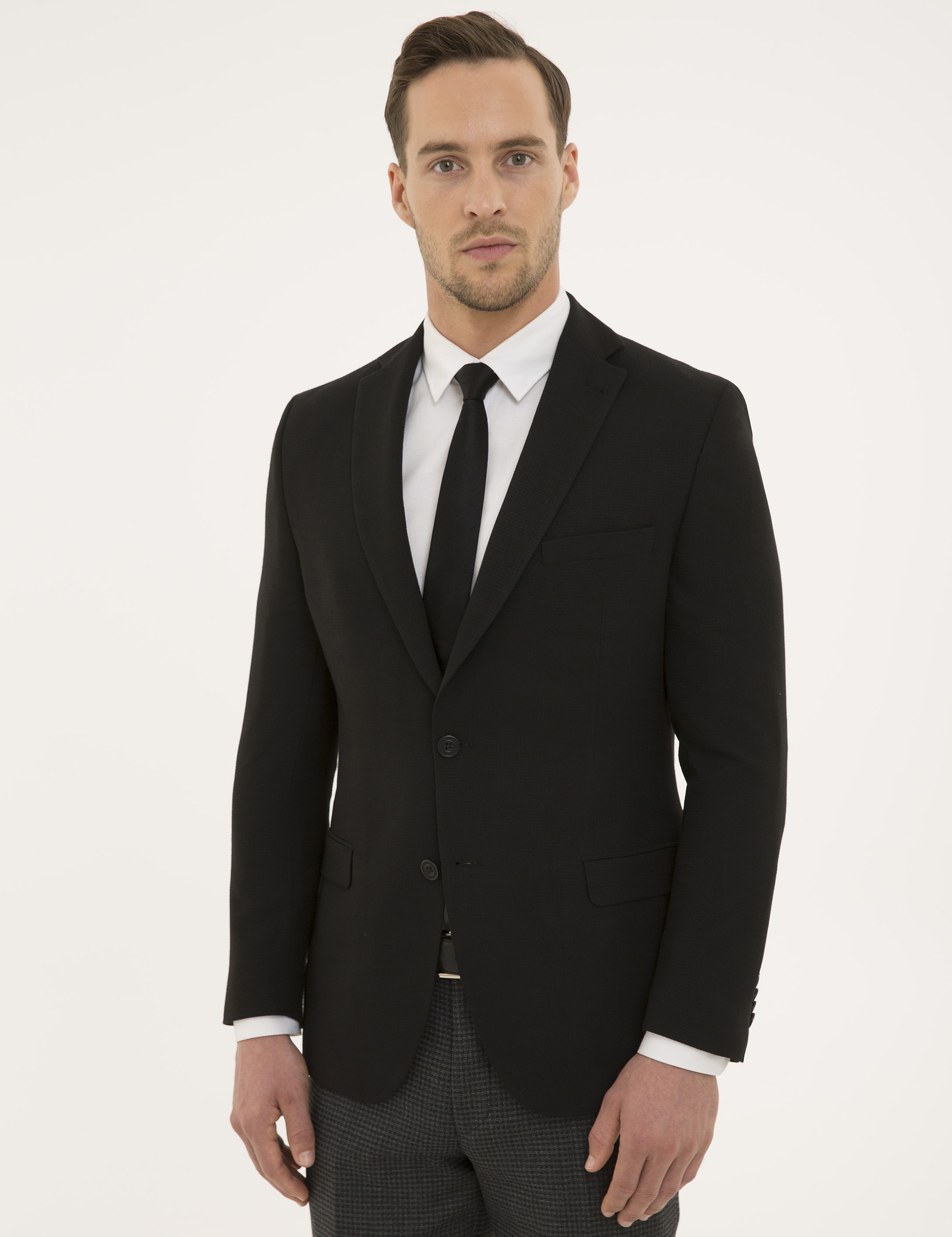 Siyah Slim Fit Ceket - Image 3