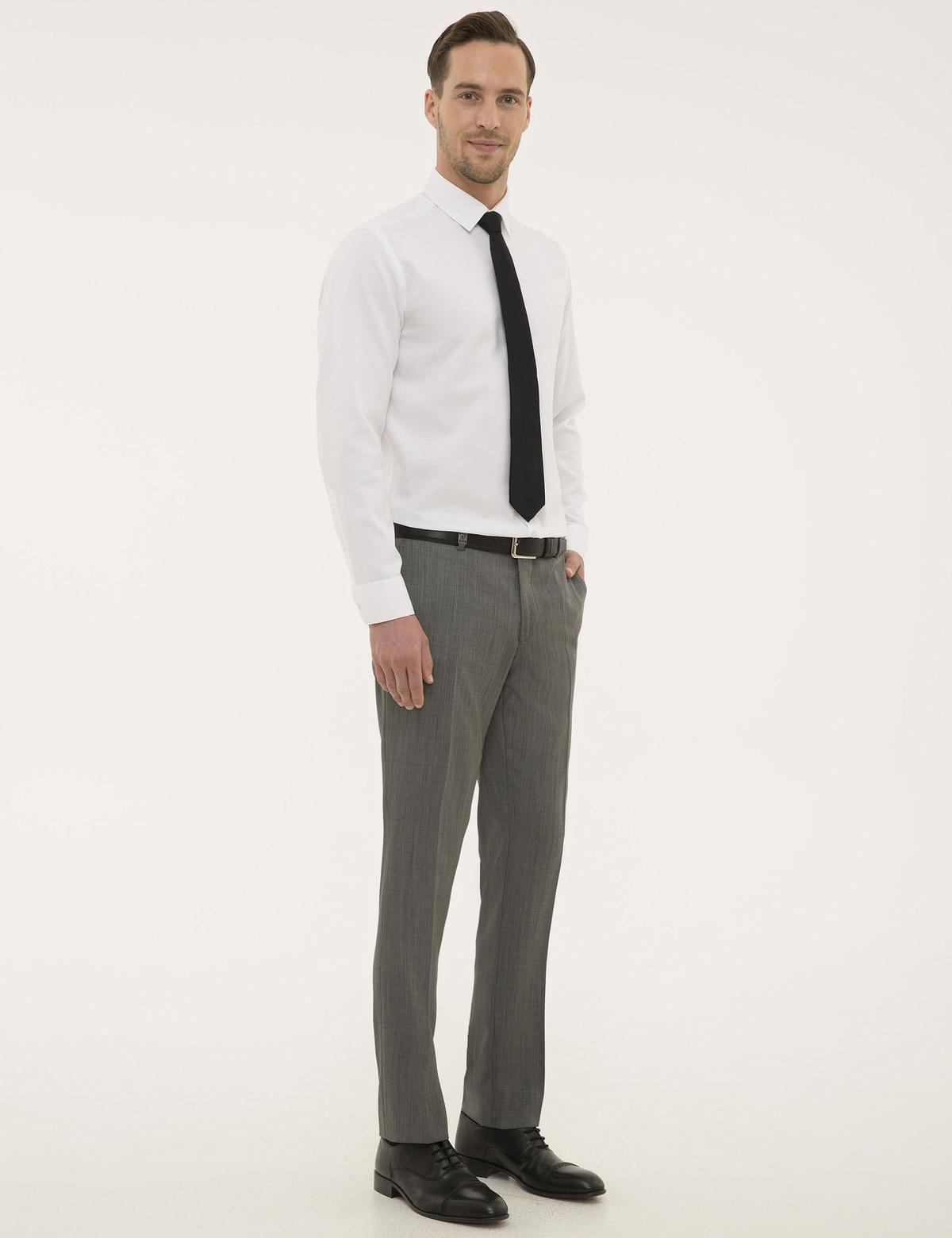 Gri Slim Fit Kumaş Pantolon - 50177258003