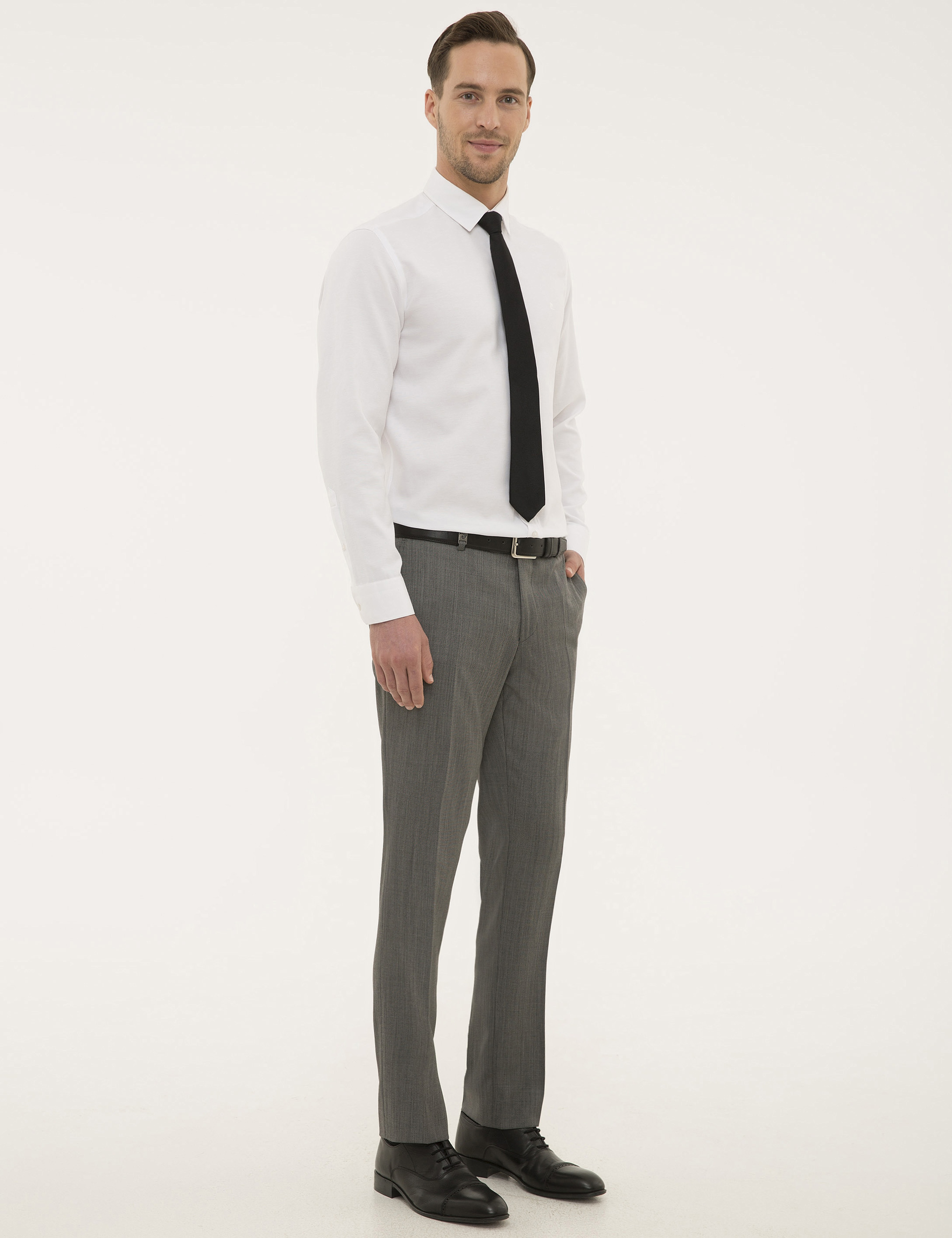 Gri Slim Fit Kumaş Pantolon