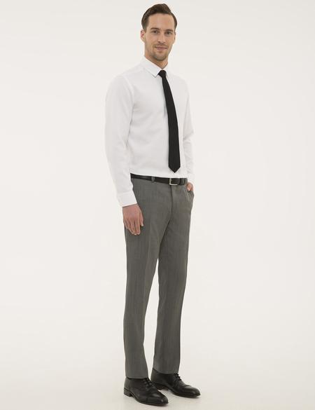 Gri Slim Fit Kumaş Pantolon - 50177258003