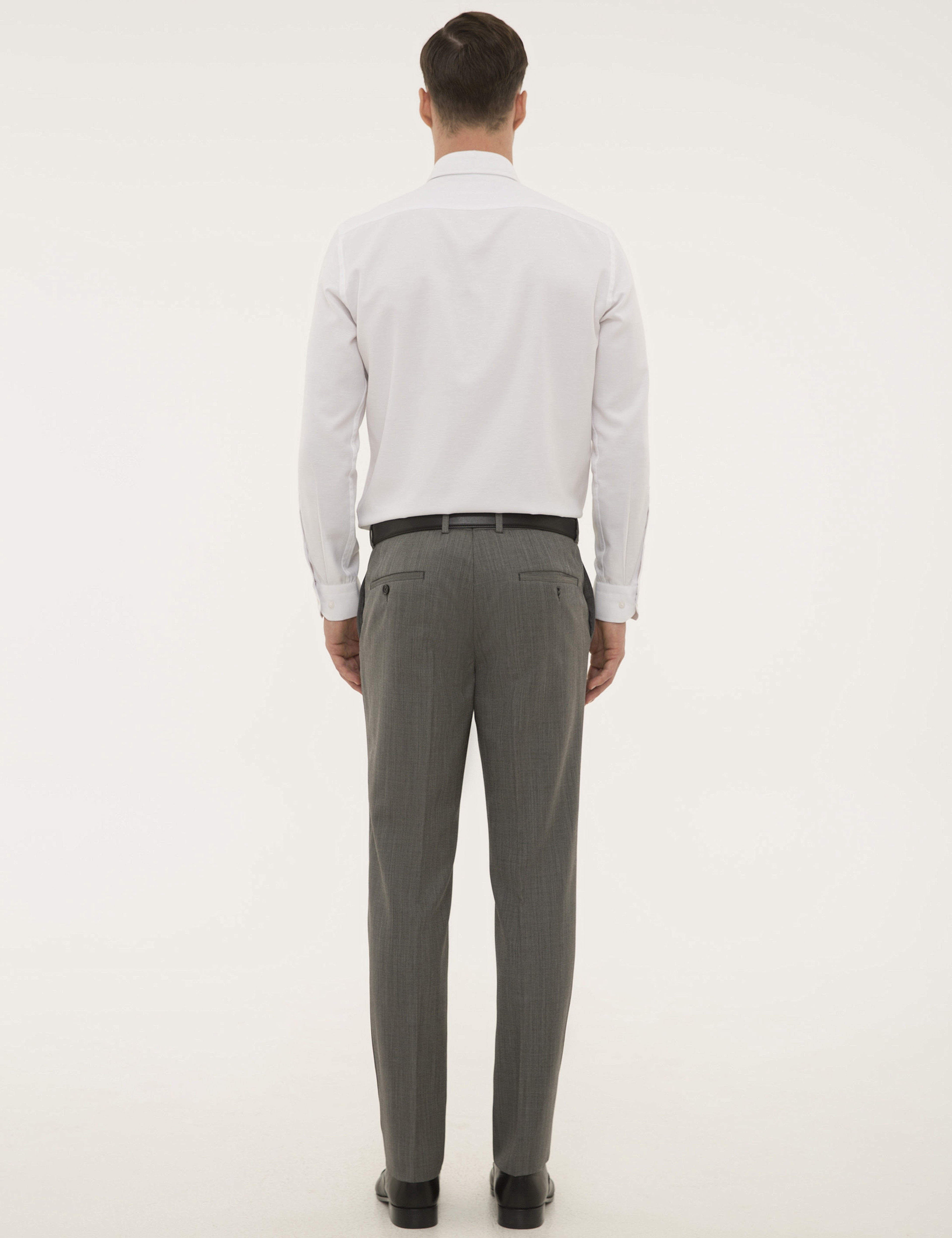 Gri Slim Fit Kumaş Pantolon - Image 3