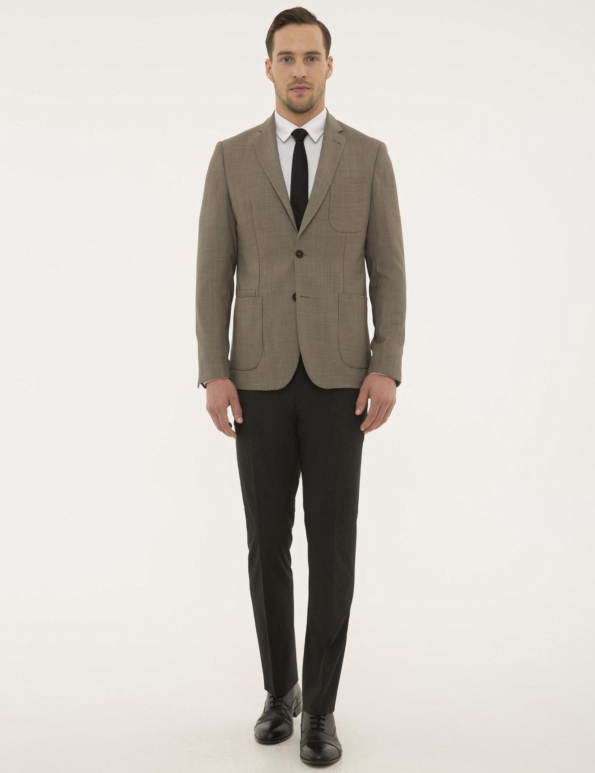 Kahverengi Slim Fit Ceket - 50198283035