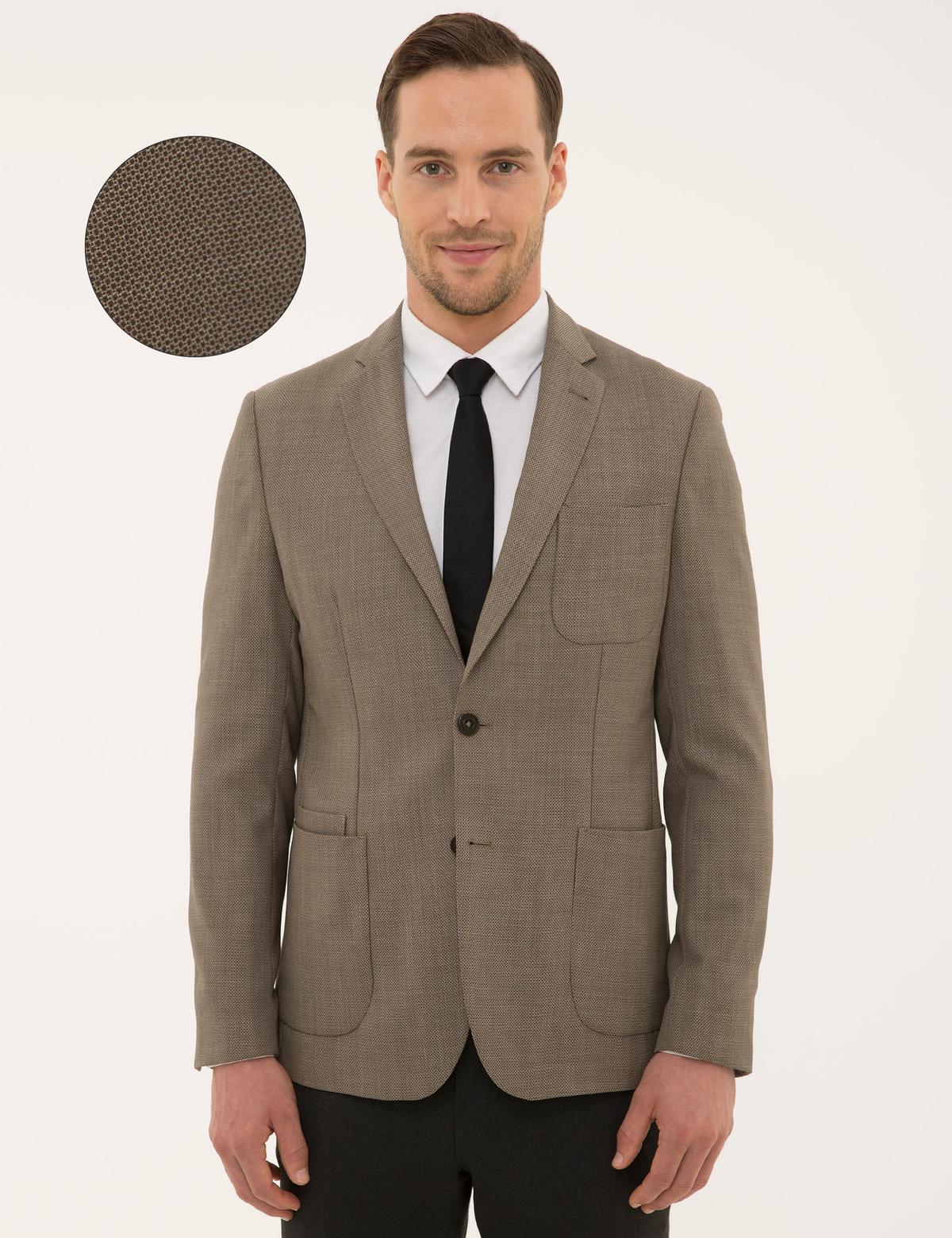 Kahverengi Slim Fit Ceket