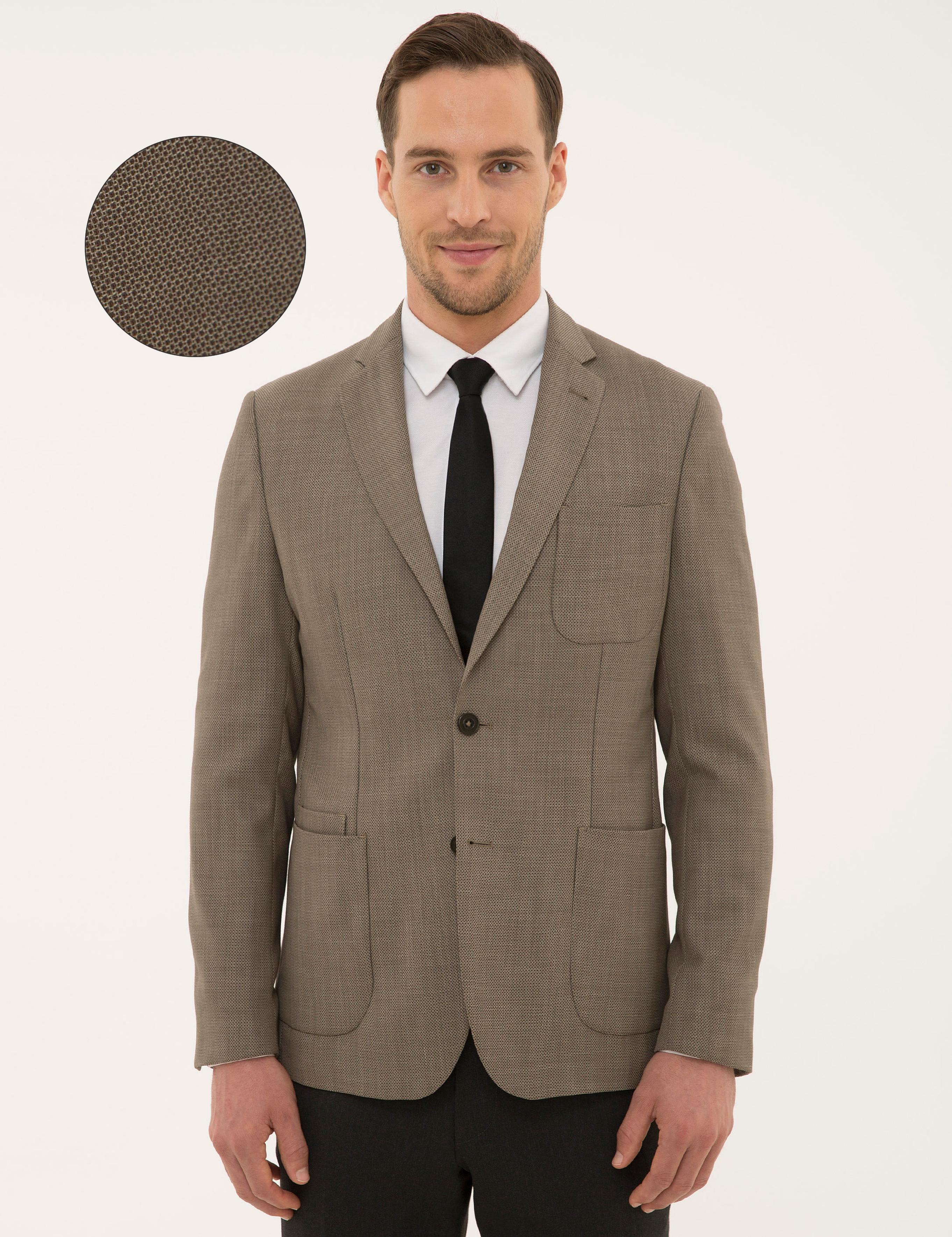 Kahverengi Slim Fit Ceket