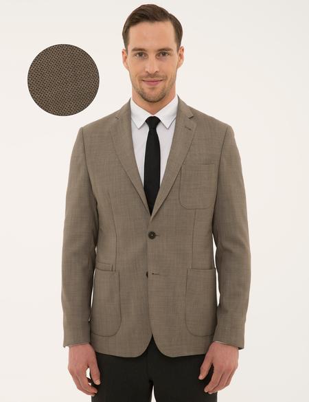 Kahverengi Slim Fit Ceket - 50198283035