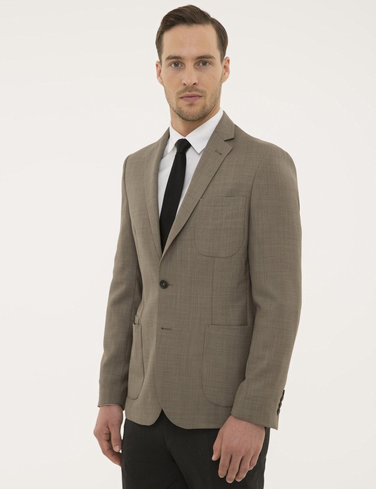 Kahverengi Slim Fit Ceket - 50198283035