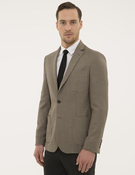 Kahverengi Slim Fit Ceket - 50198283035