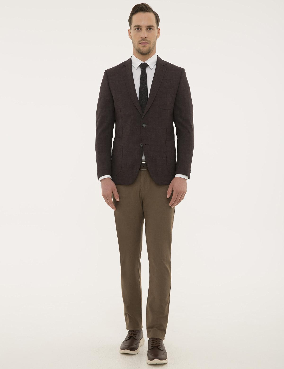 Bordo Ekstra Slim Fit Ceket - 50202155002