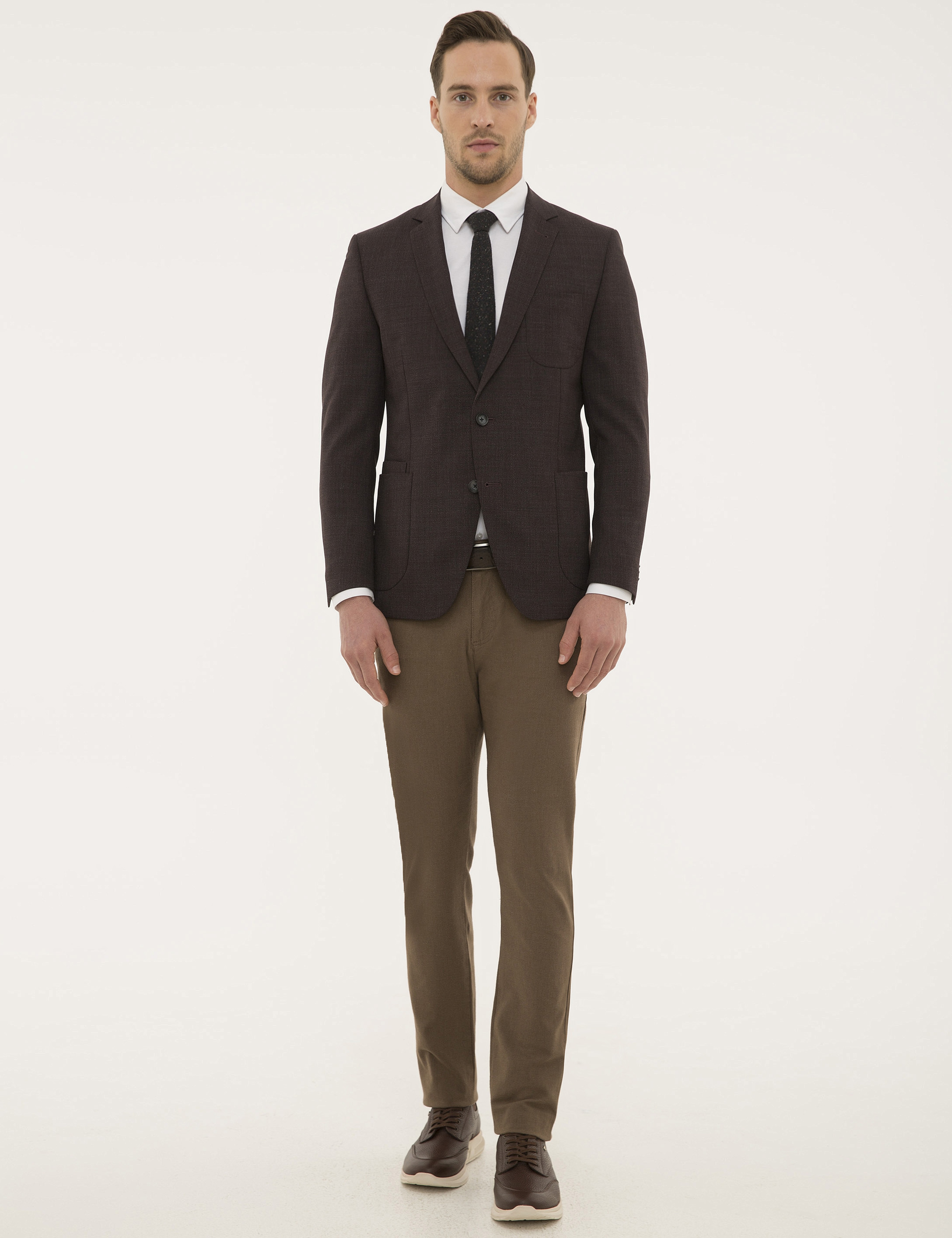 Bordo Ekstra Slim Fit Ceket - Image 5