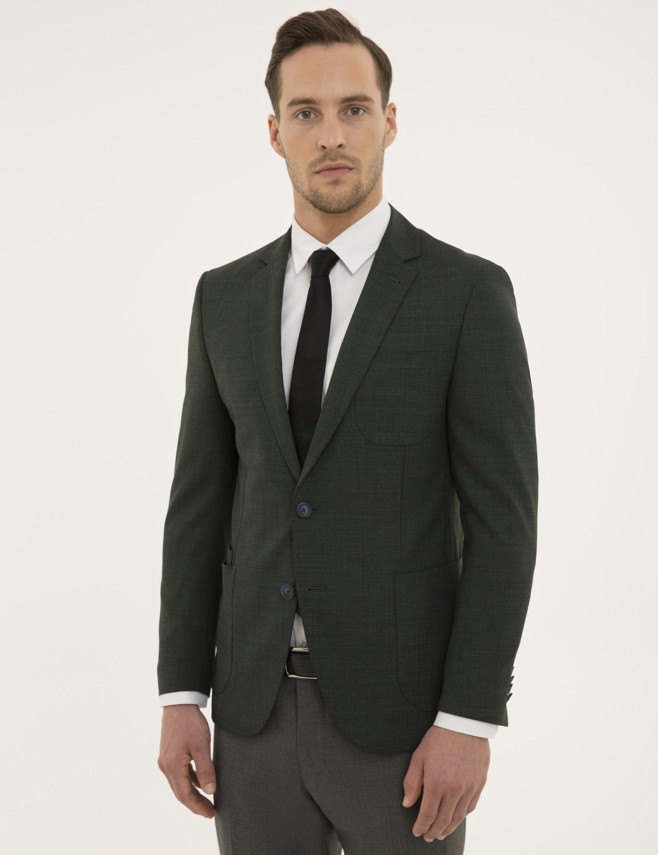 Yeşil Ekstra Slim Fit Ceket