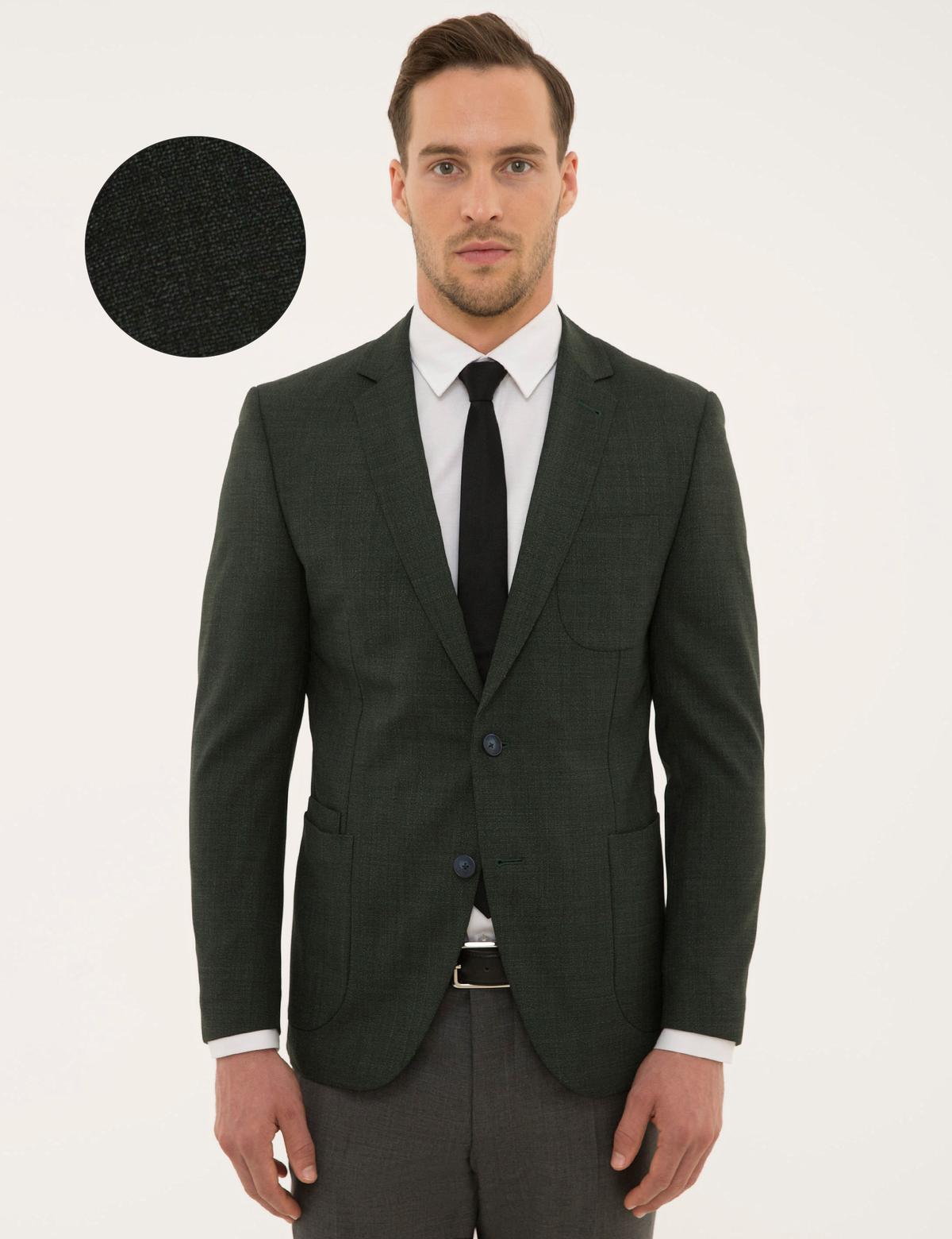 Yeşil Ekstra Slim Fit Ceket