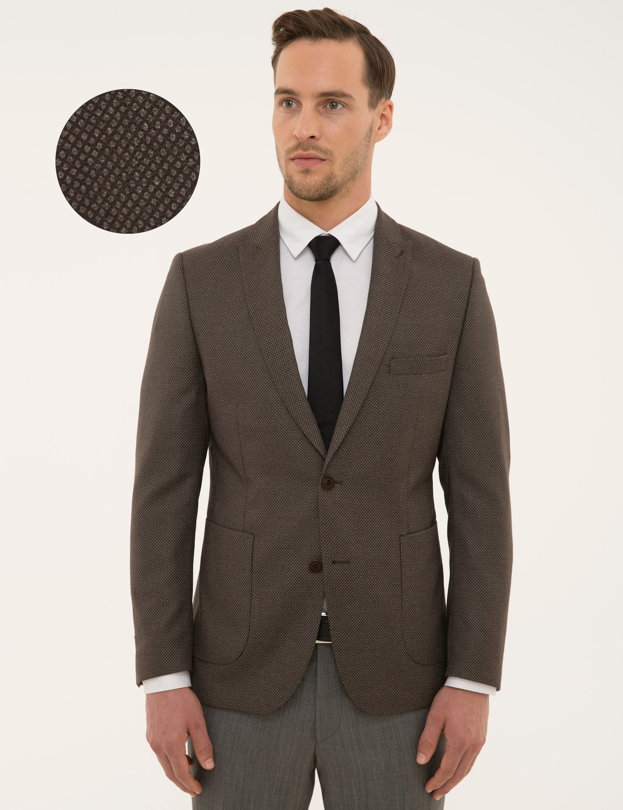 Kahverengi Slim Fit Ceket