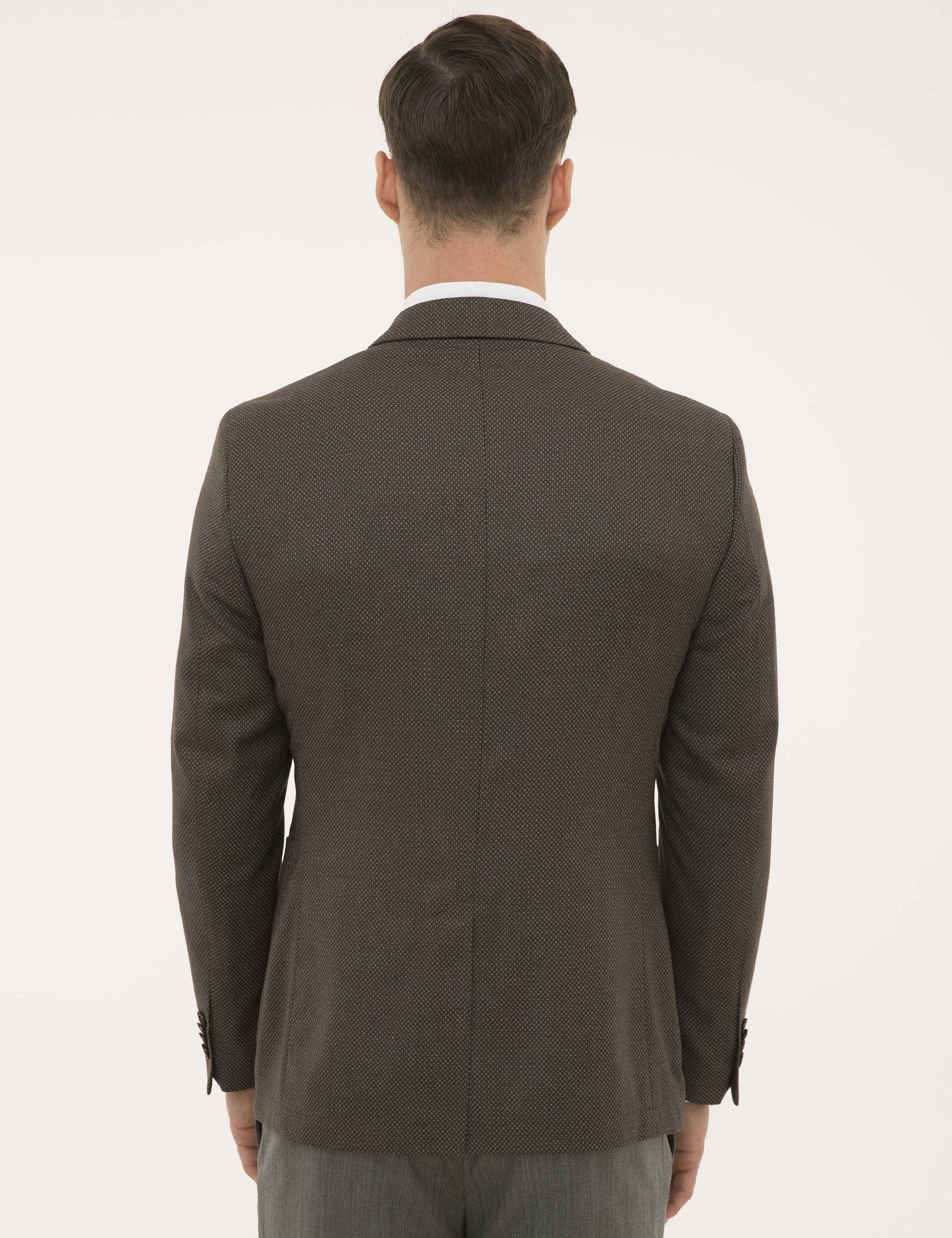 Kahverengi Slim Fit Ceket