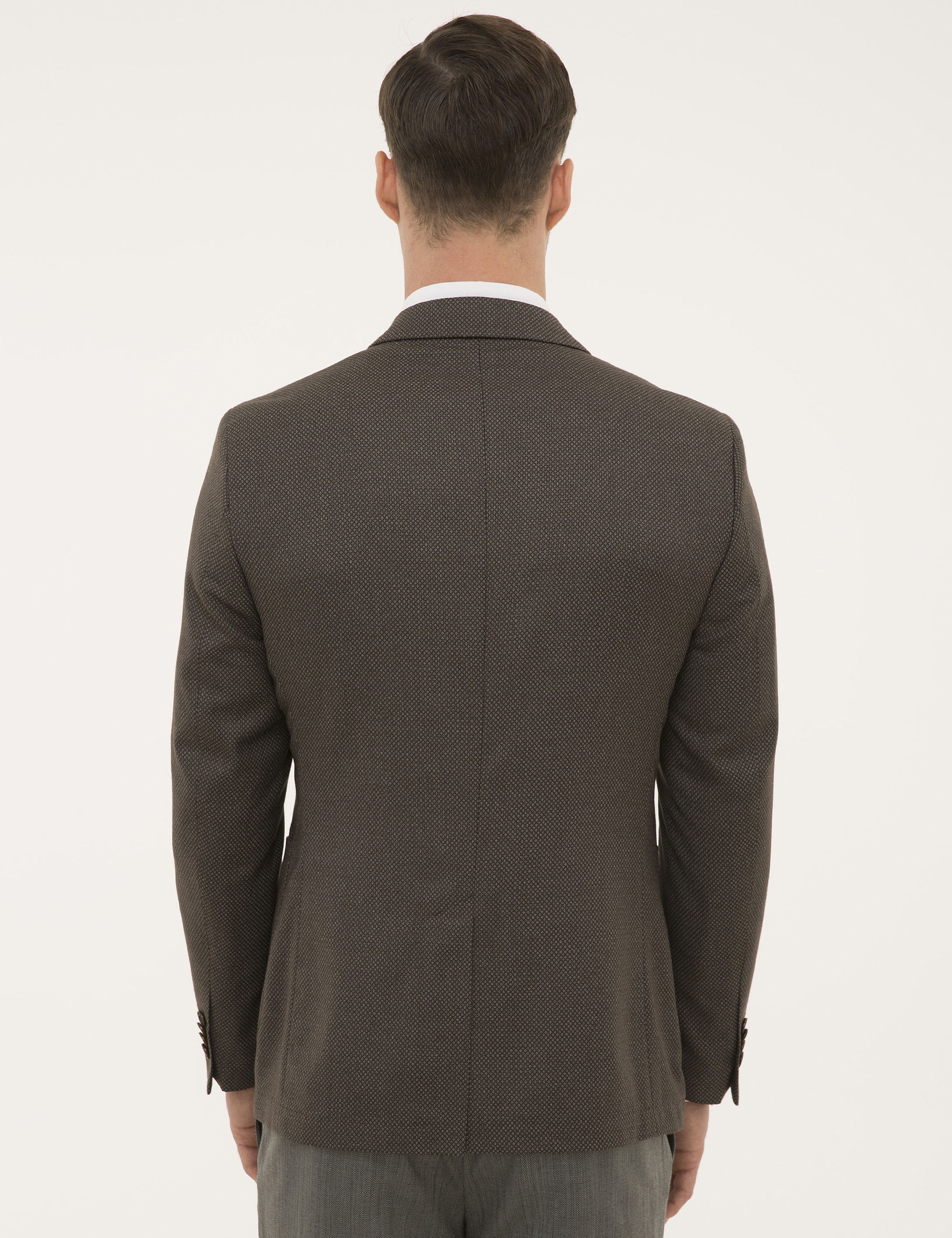 Kahverengi Slim Fit Ceket - Image 4