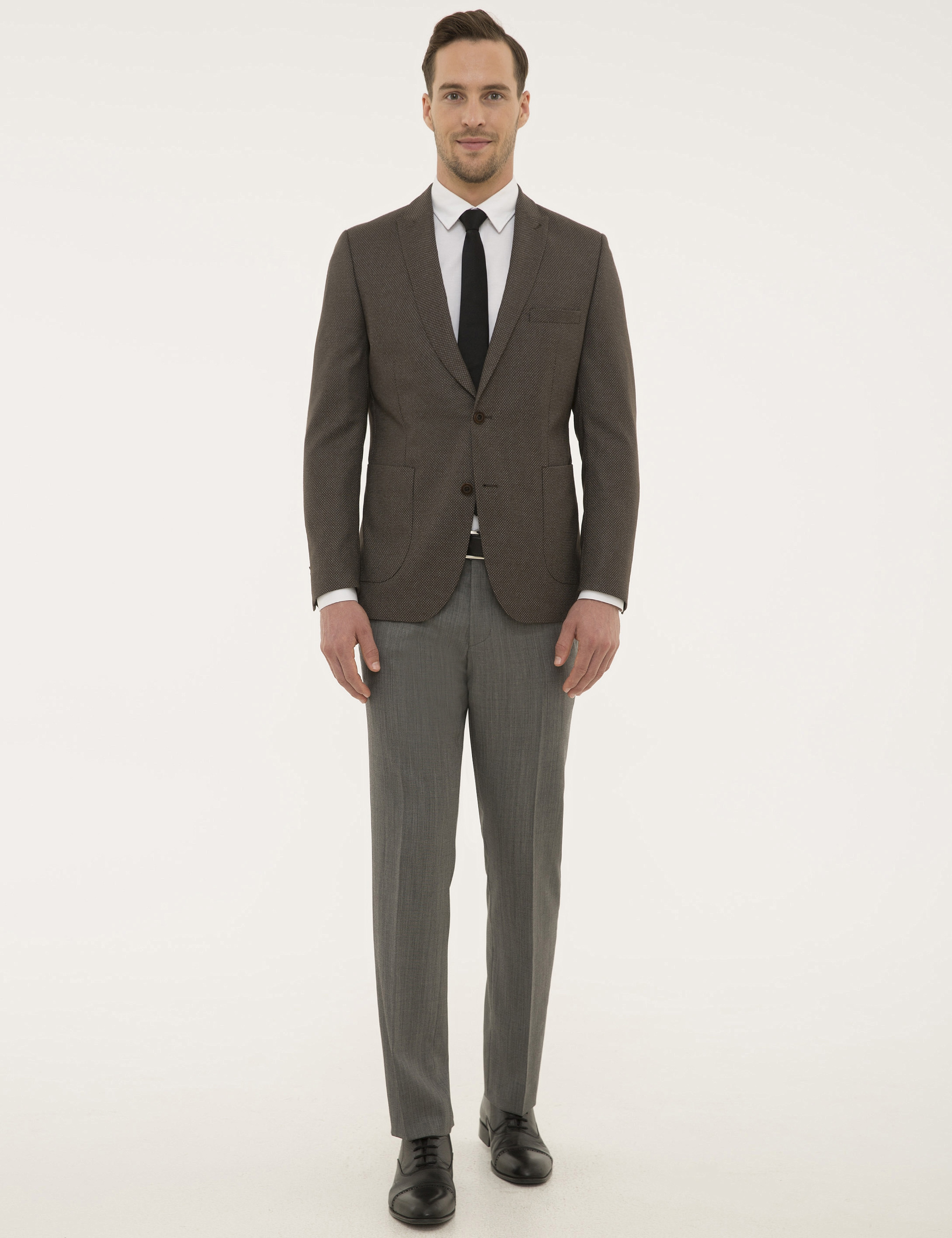 Kahverengi Slim Fit Ceket - Image 5