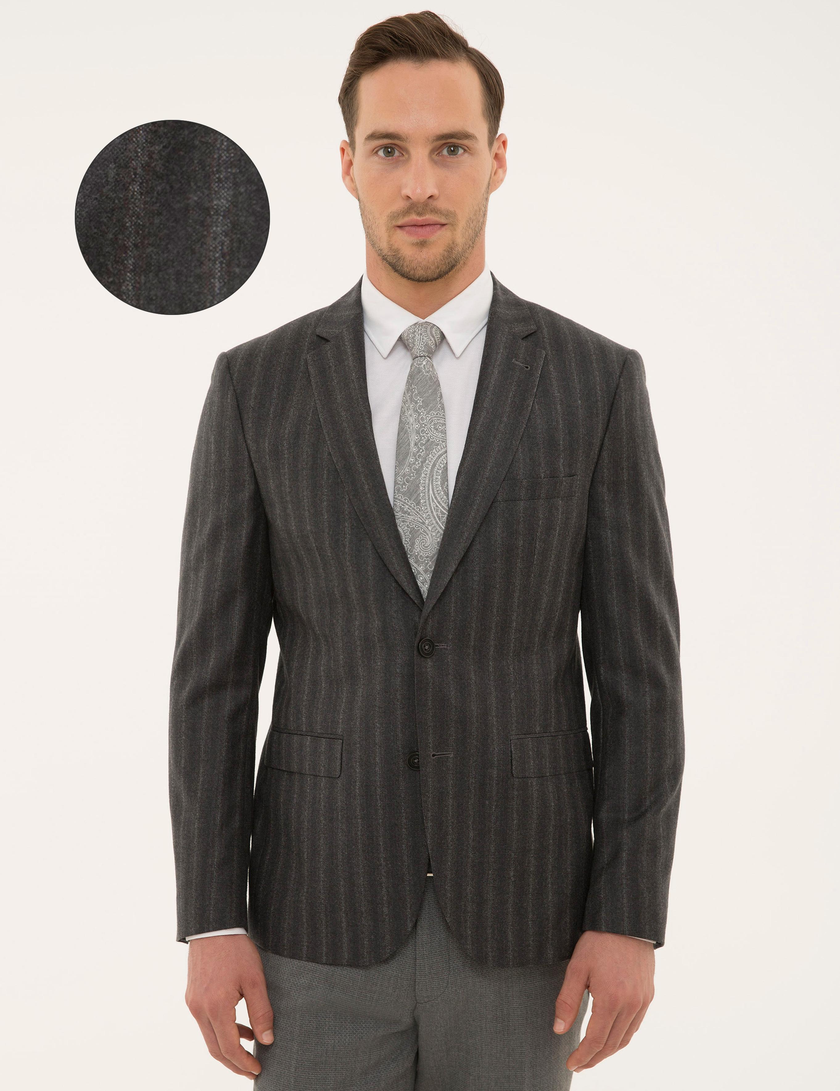 Füme Slim Fit Ceket