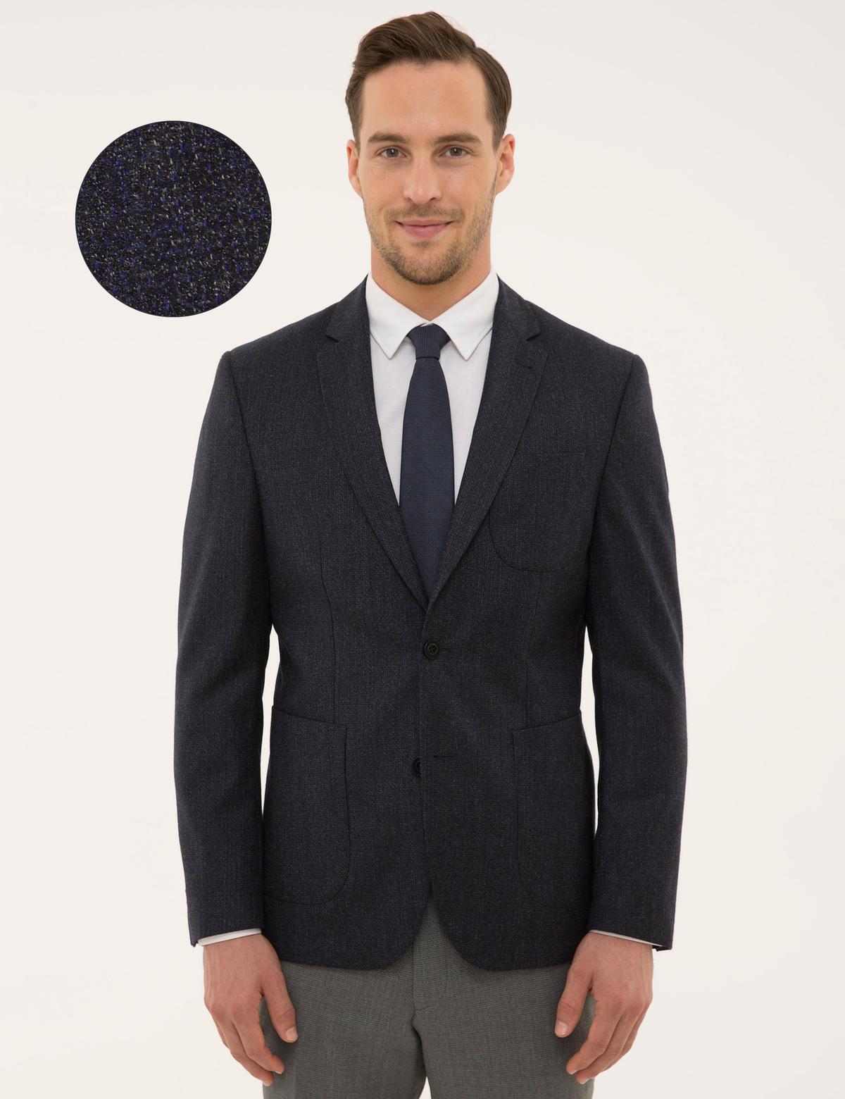 Lacivert Slim Fit Ceket