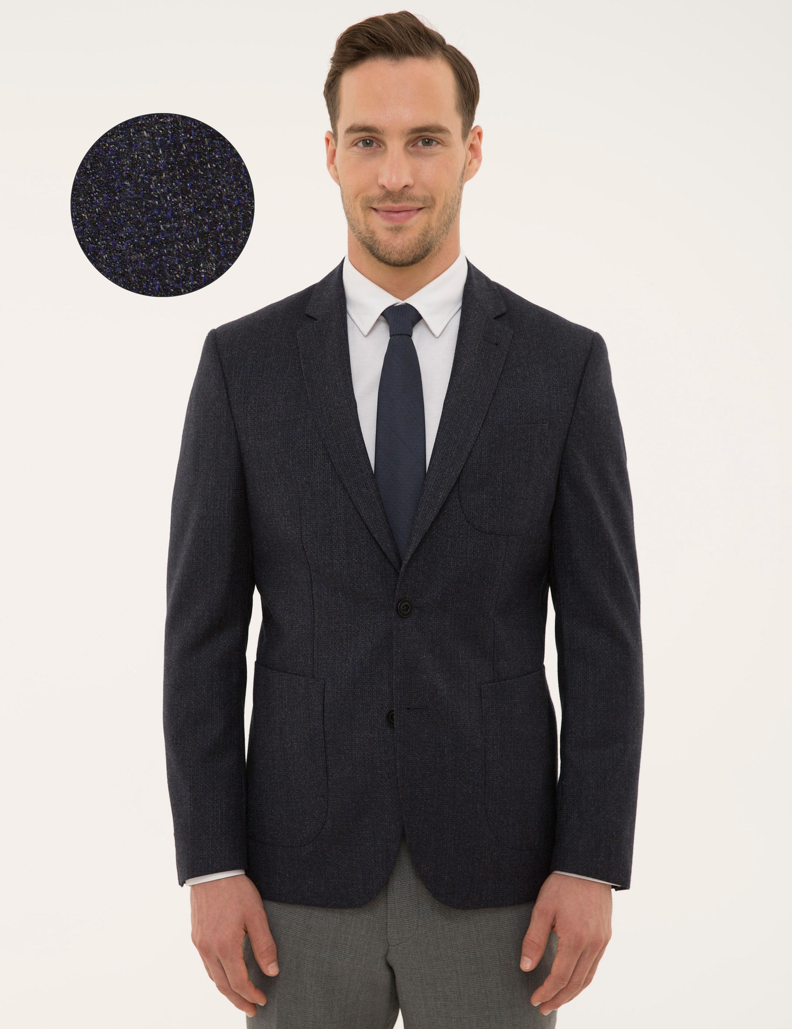 Lacivert Slim Fit Ceket