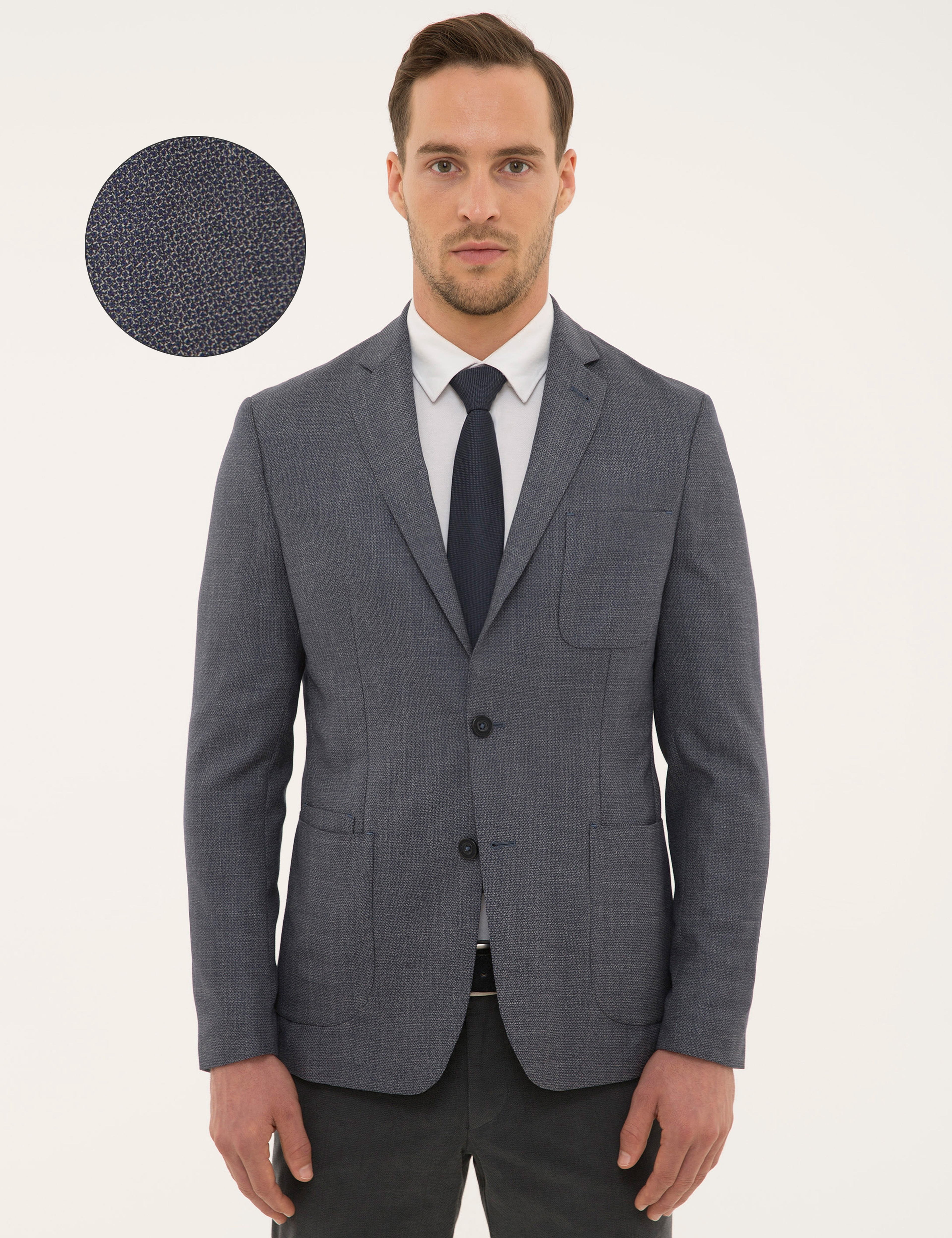 Lacivert Slim Fit Ceket - Image 1