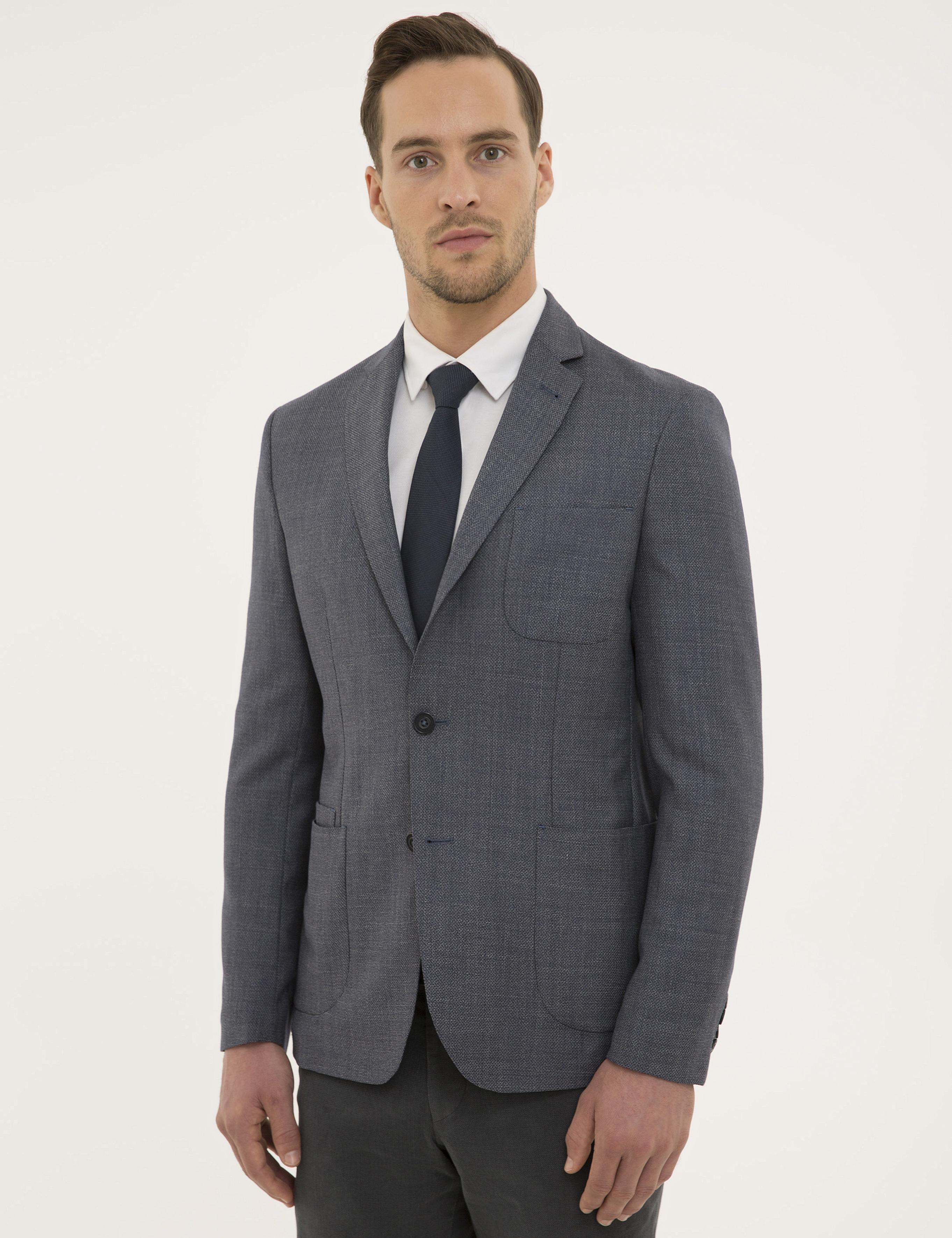 Lacivert Slim Fit Ceket