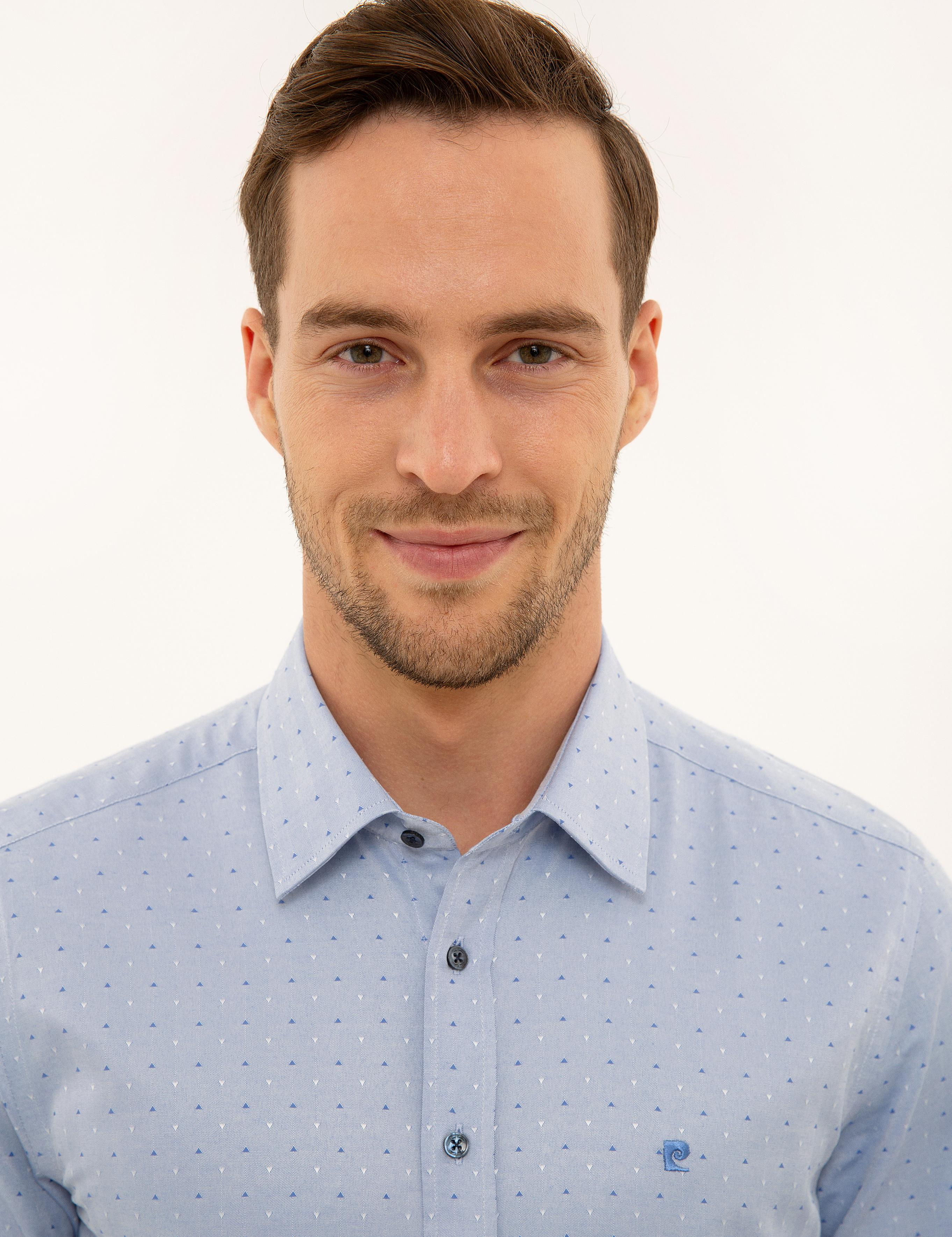 Mavi Slim Fit Armürlü Gömlek