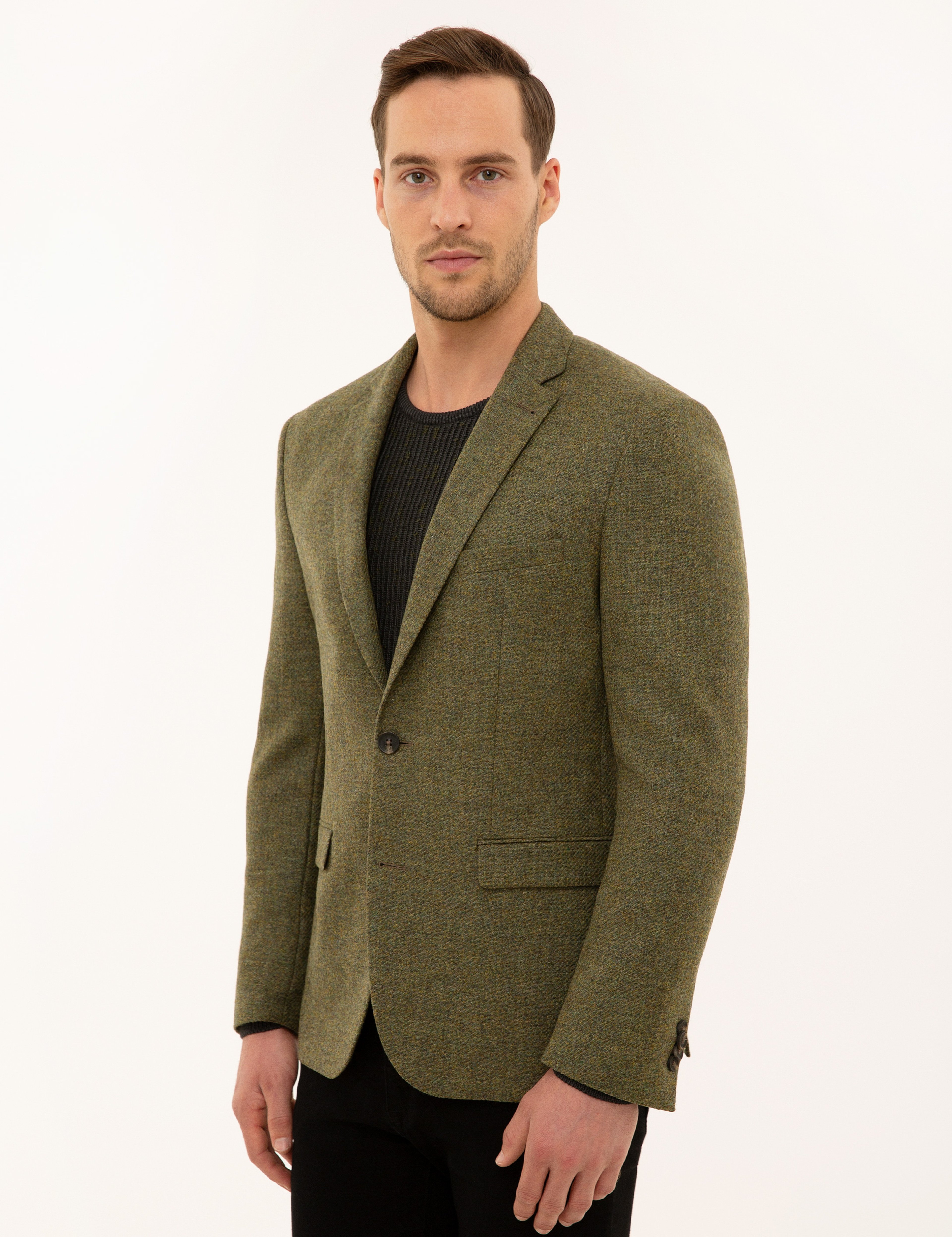 Açık Yeşil Slim Fit Ceket - Image 3