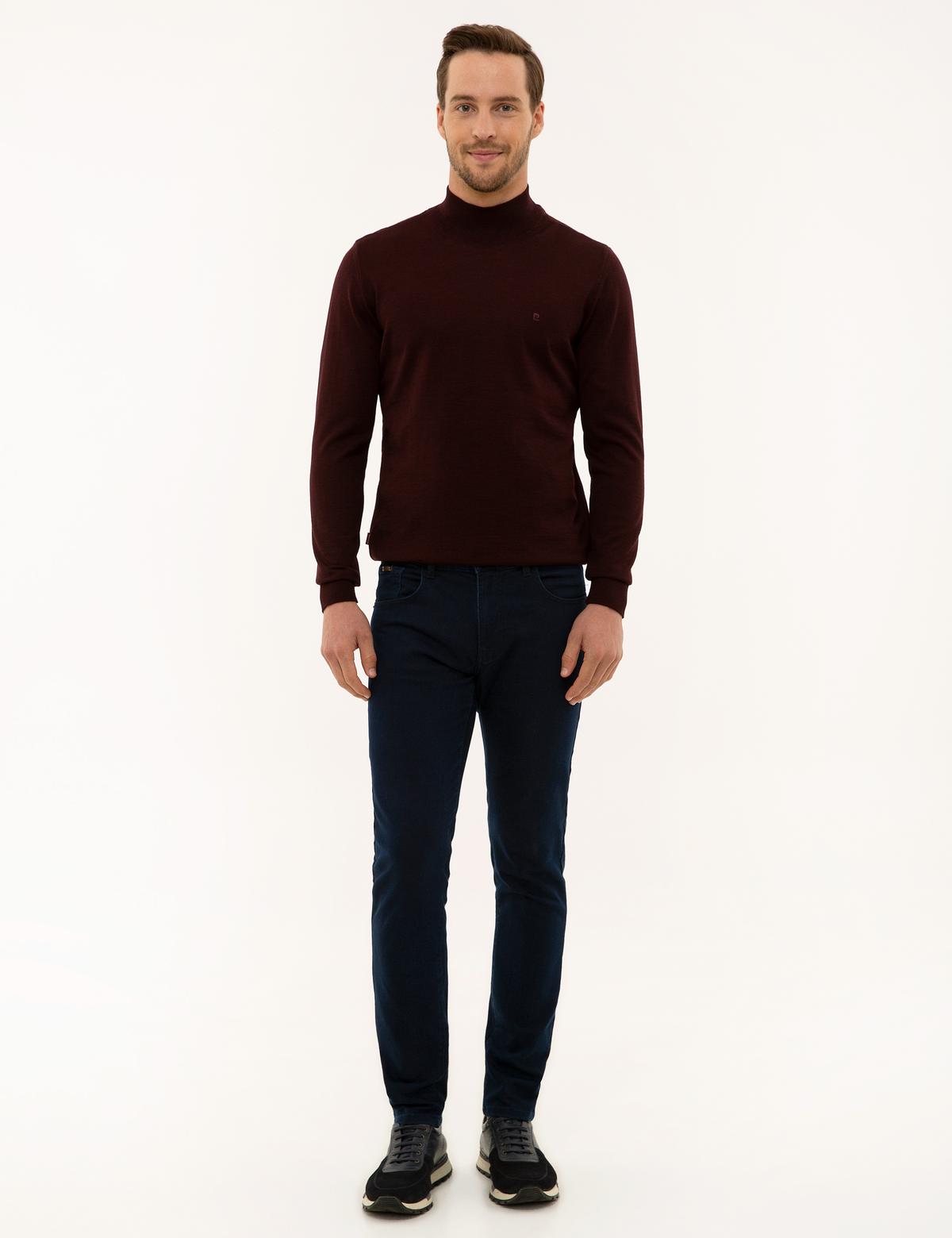 Bordo Slim Fit Basic Kazak - 50228245007