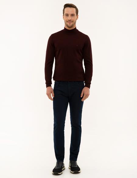 Bordo Slim Fit Basic Kazak - 50228245007