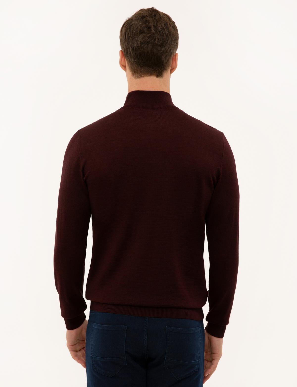 Bordo Slim Fit Basic Kazak - 50228245007