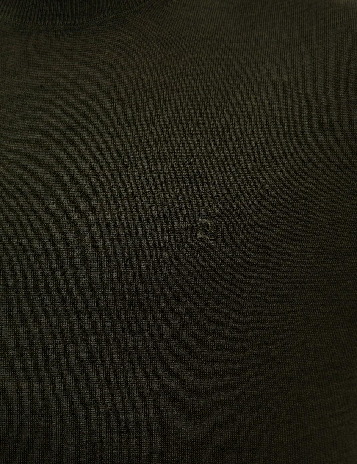 Yeşil Slim Fit Yarım Balıkçı Yaka Yün Karışımlı Basic Triko Kazak - 50228245053