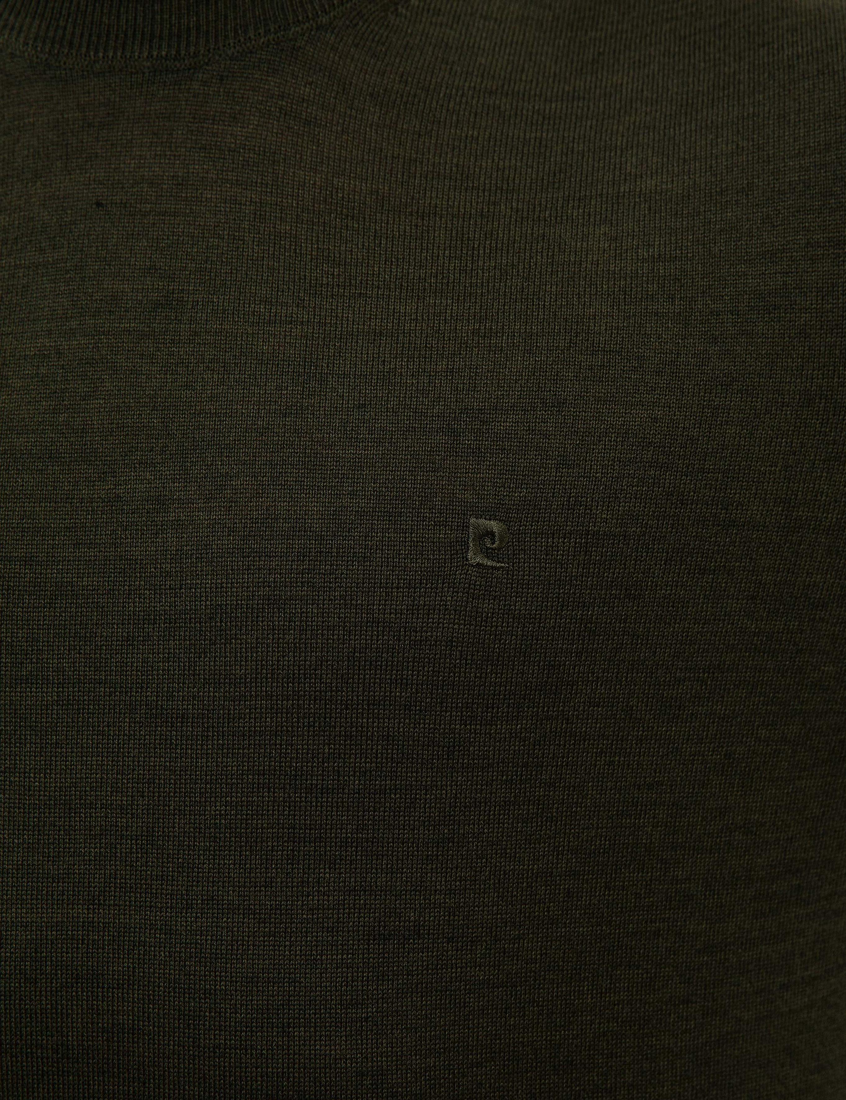 Yeşil Slim Fit Yarım Balıkçı Yaka Yün Karışımlı Basic Triko Kazak