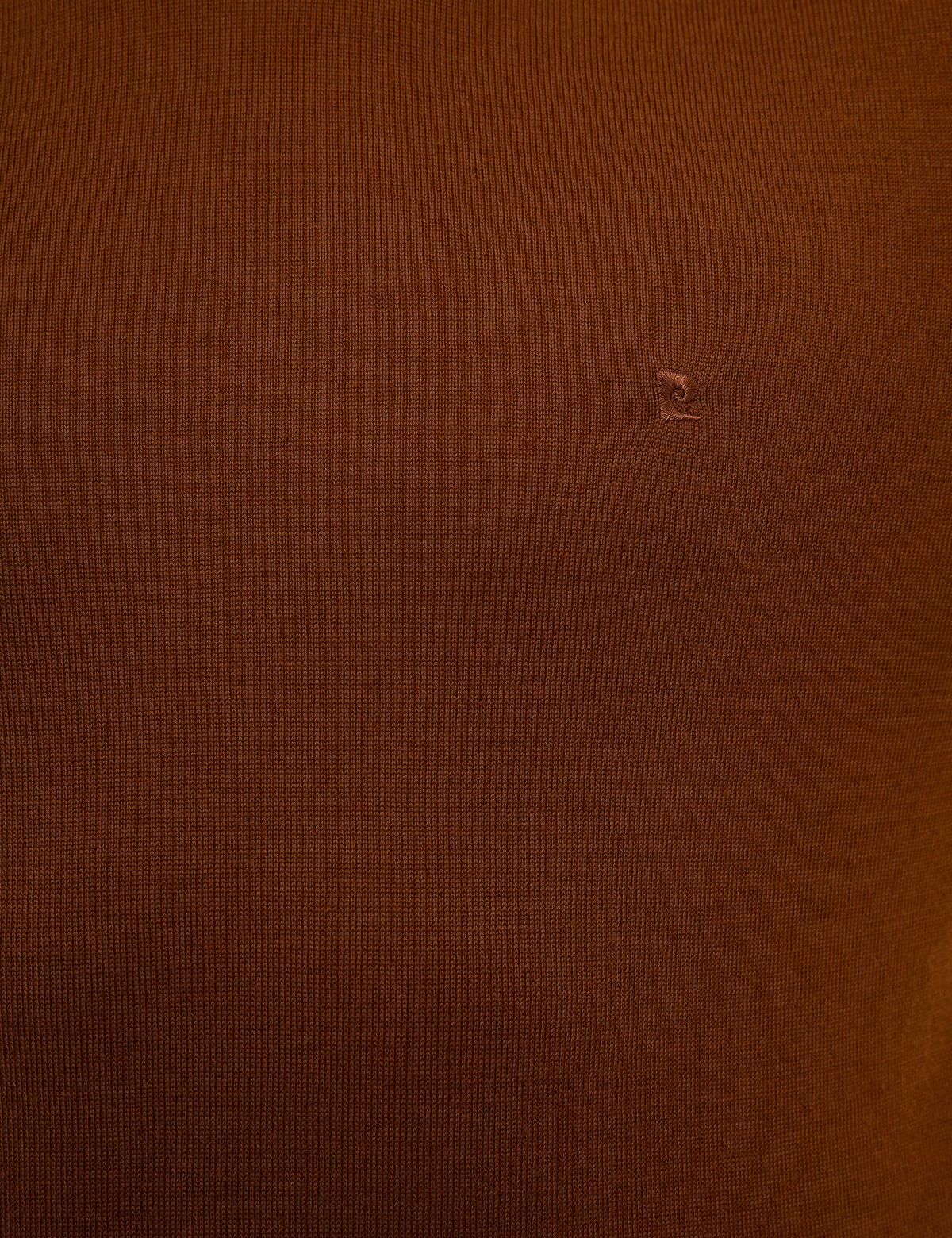 Taba Slim Fit Yarım Balıkçı Basic Triko Kazak - 50228245093