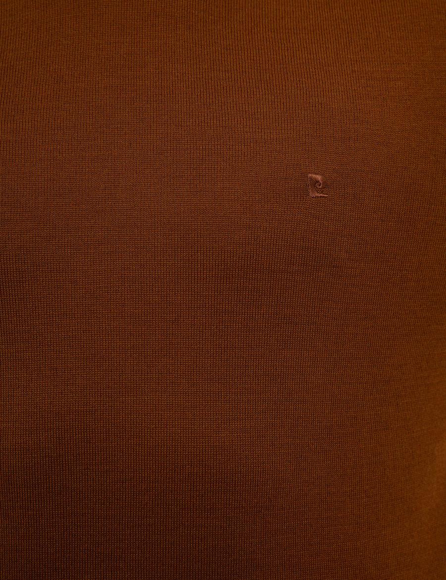 Taba Slim Fit Yarım Balıkçı Basic Triko Kazak