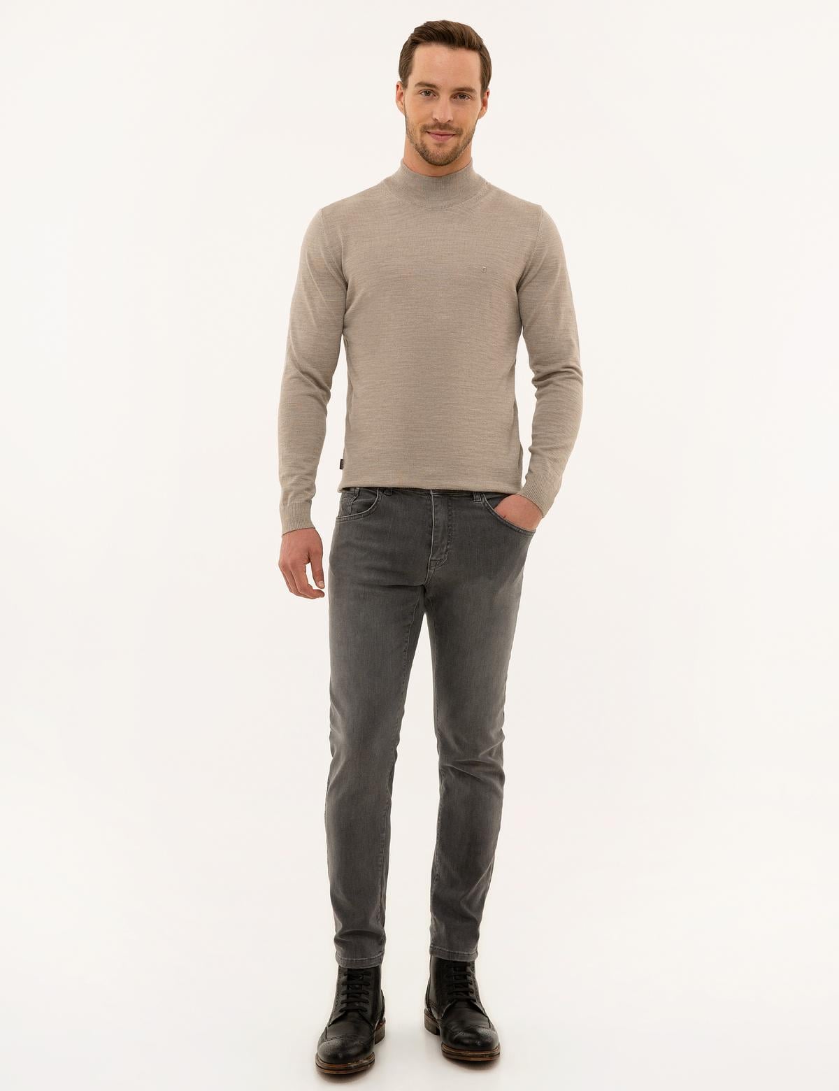 Taş Slim Fit Basic Kazak - 50228245088