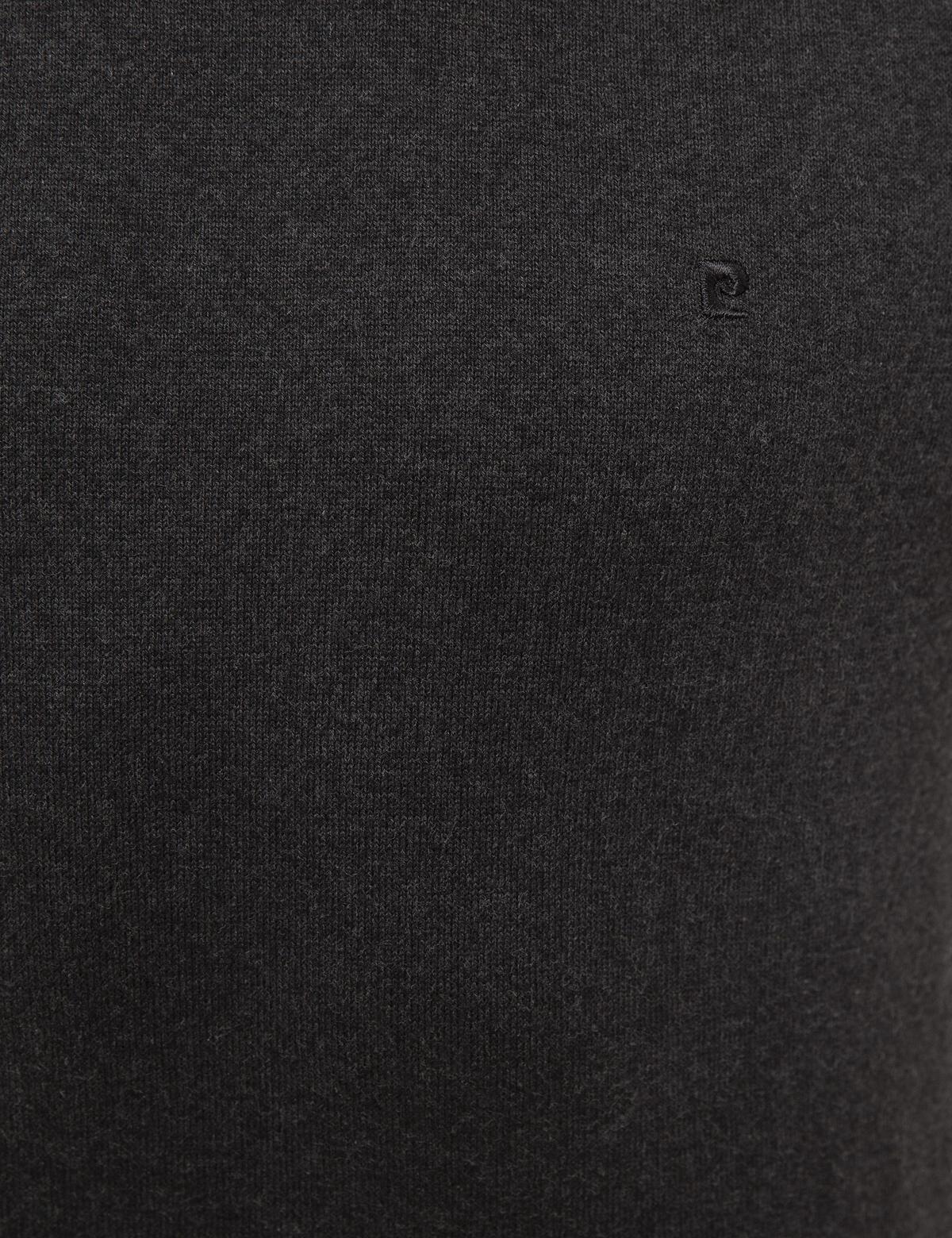 Antrasit Melanj Slim Fit Yarım Balıkçı Yaka Basic Triko Kazak - 50230807061