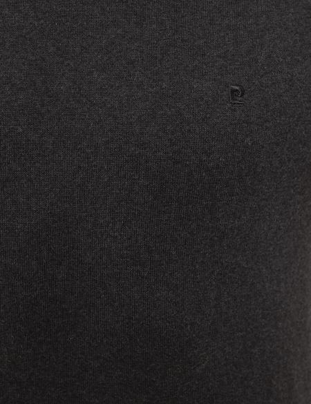 Antrasit Melanj Slim Fit Yarım Balıkçı Yaka Basic Triko Kazak - 50230807061