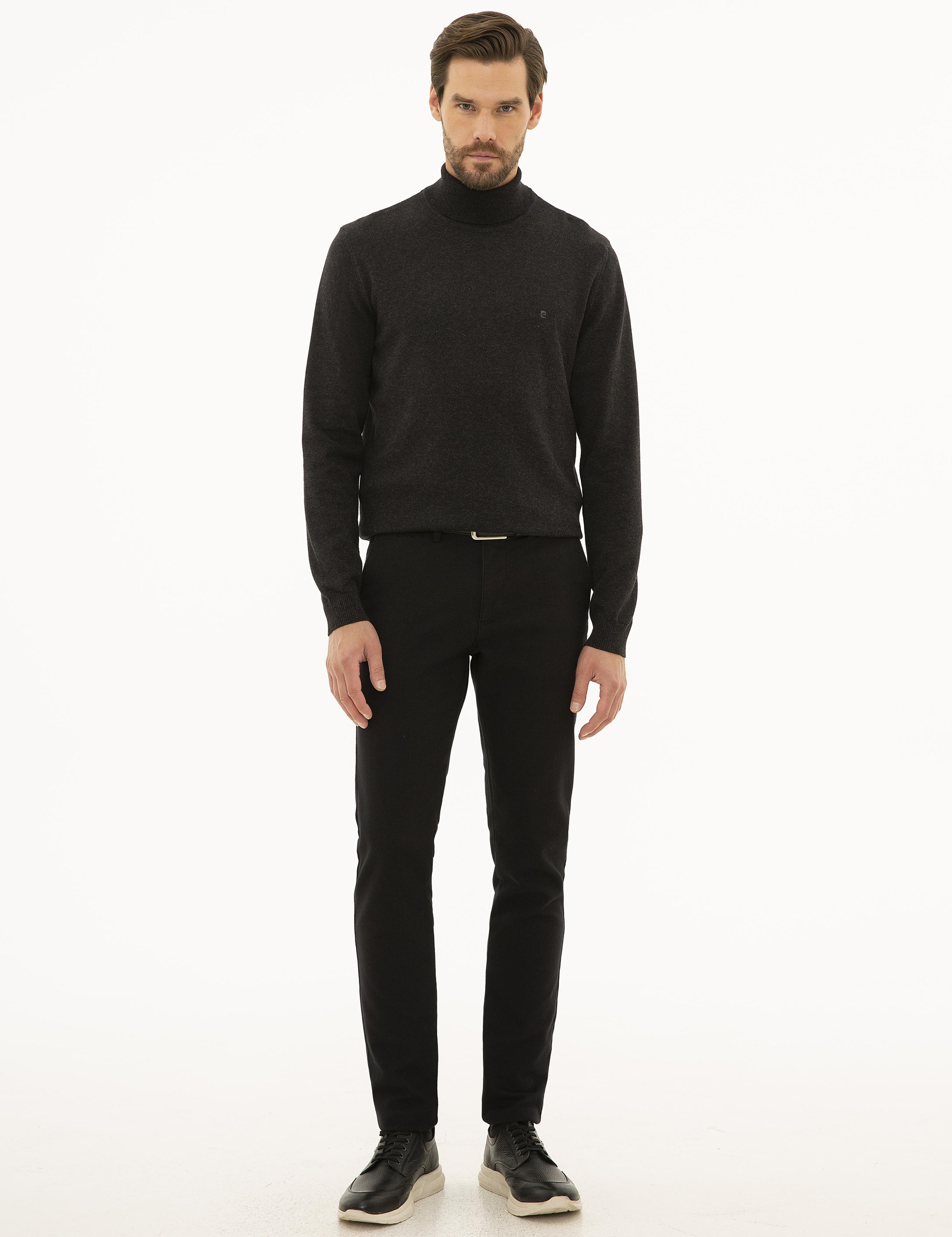 Antrasit Melanj Slim Fit Kazak