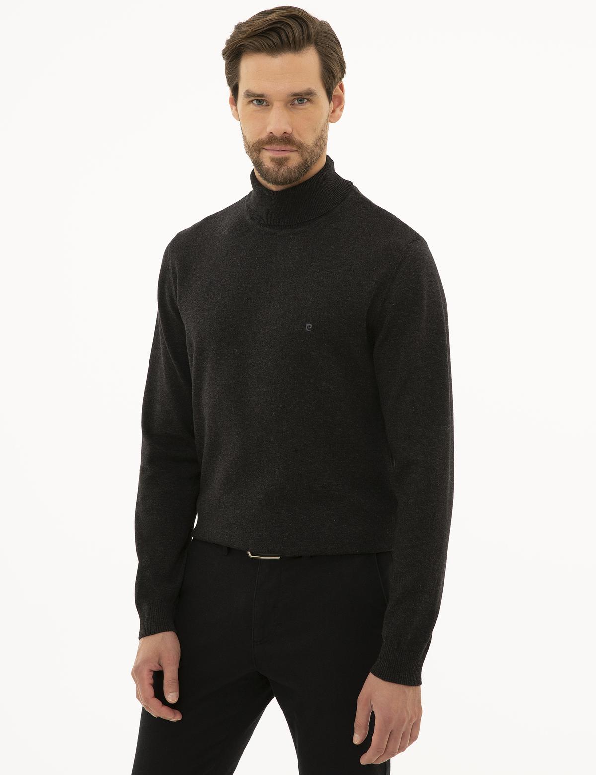 Antrasit Melanj Slim Fit Kazak - 50207572001