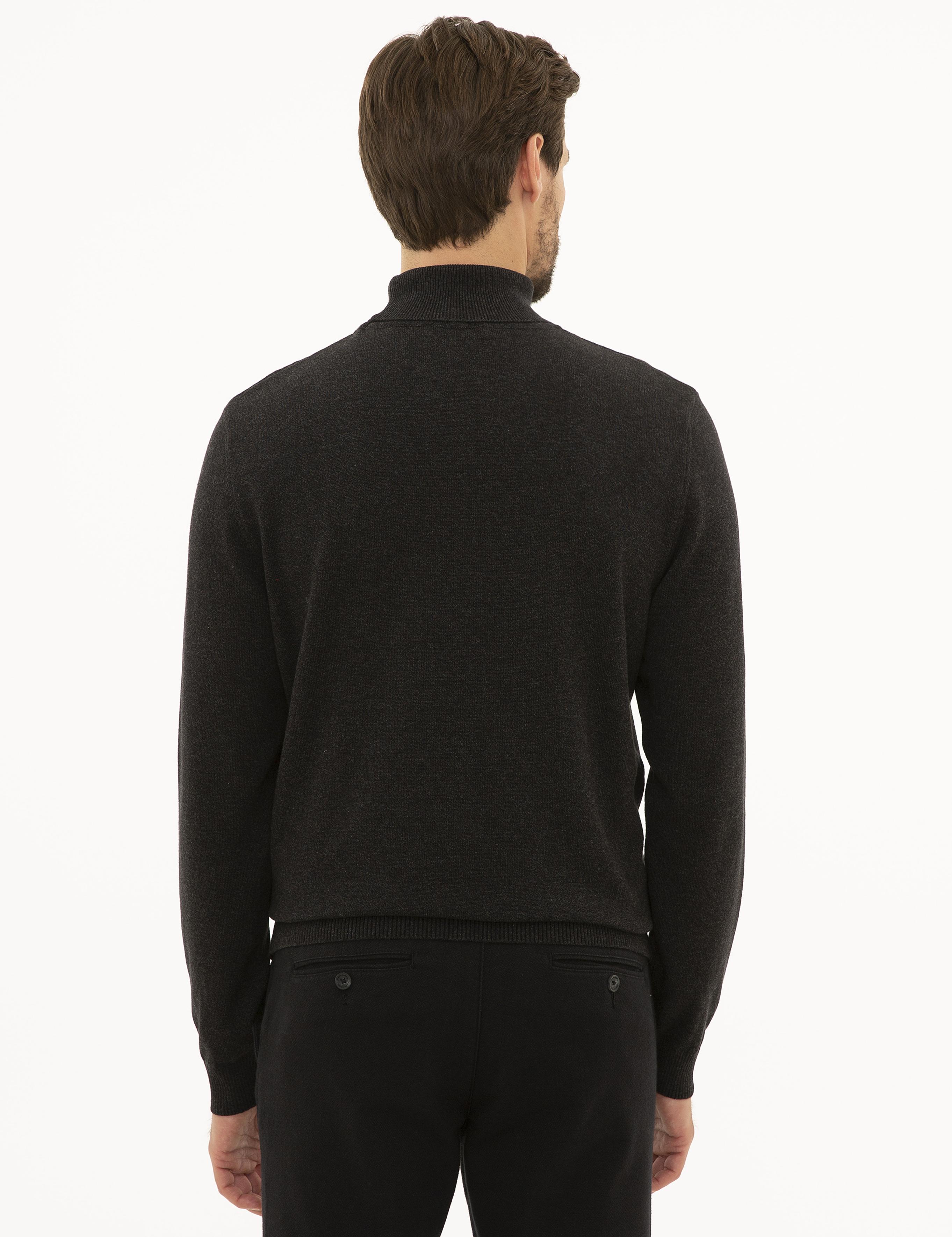 Antrasit Melanj Slim Fit Kazak