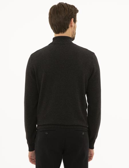 Antrasit Melanj Slim Fit Kazak - 50207572001