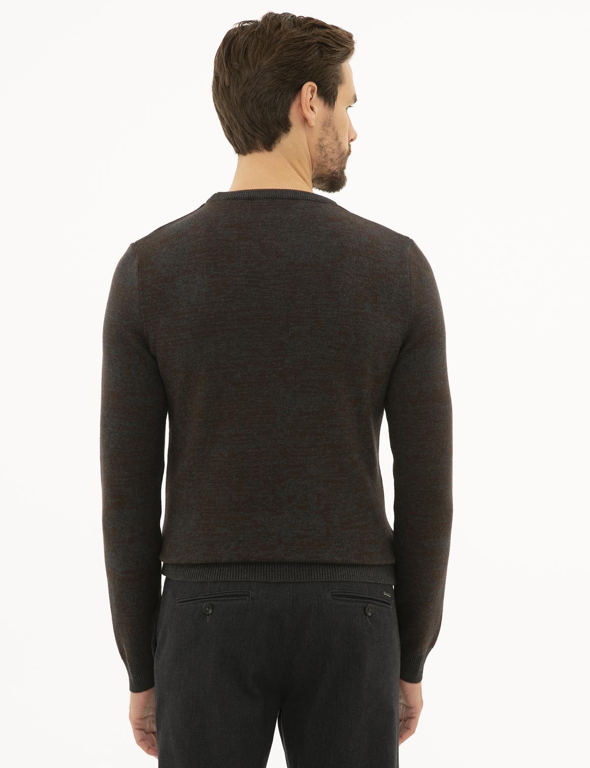 Antrasit Melanj Slim Fit Kazak - 50227841033