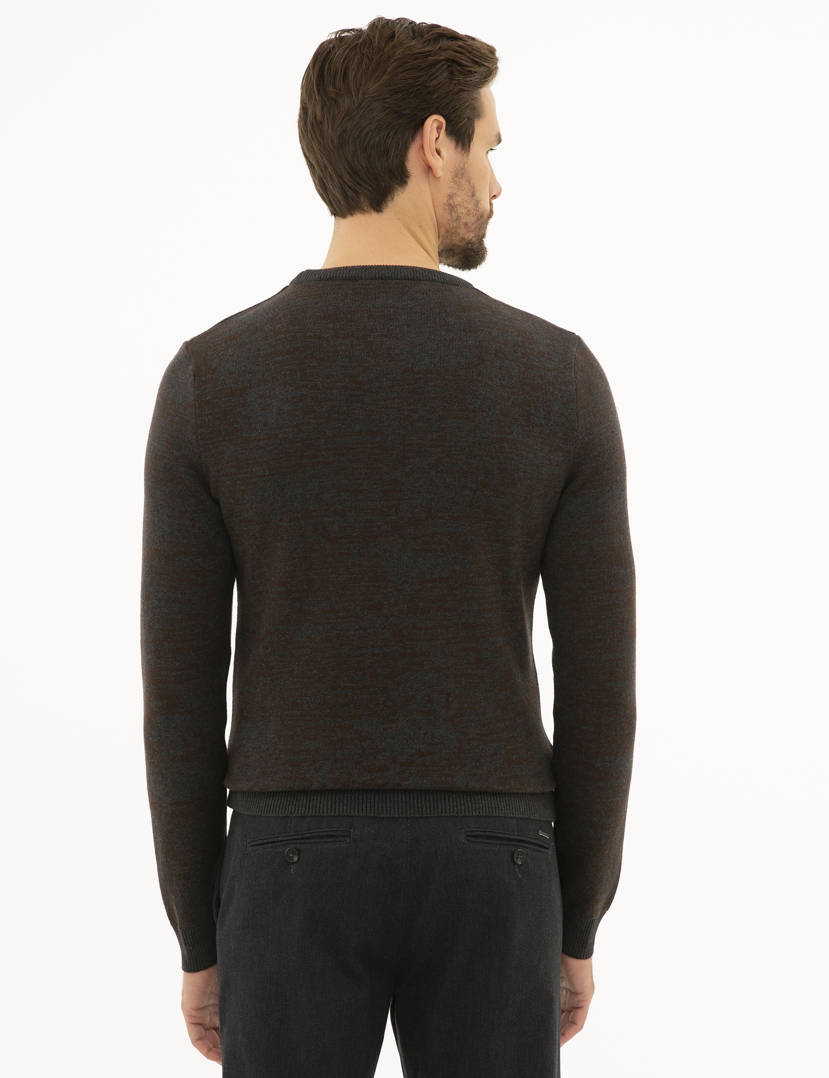 Antrasit Melanj Slim Fit Kazak